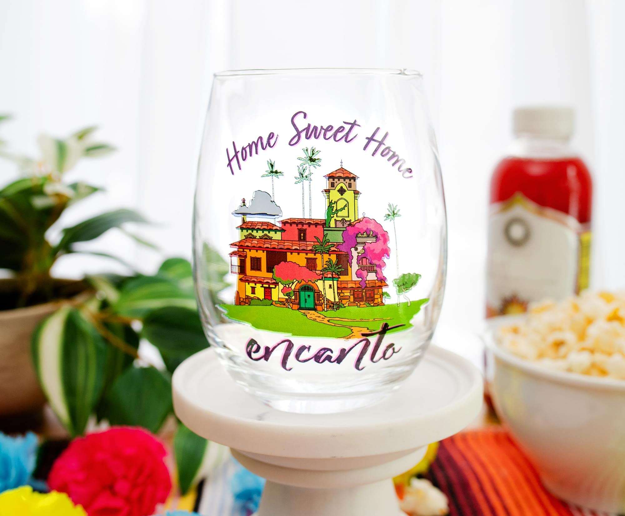 Disney Encanto "Home Sweet Home" Teardrop Stemless Wine Glass, Tumbler Cup For Cocktails | Holds 20 Ounces 5