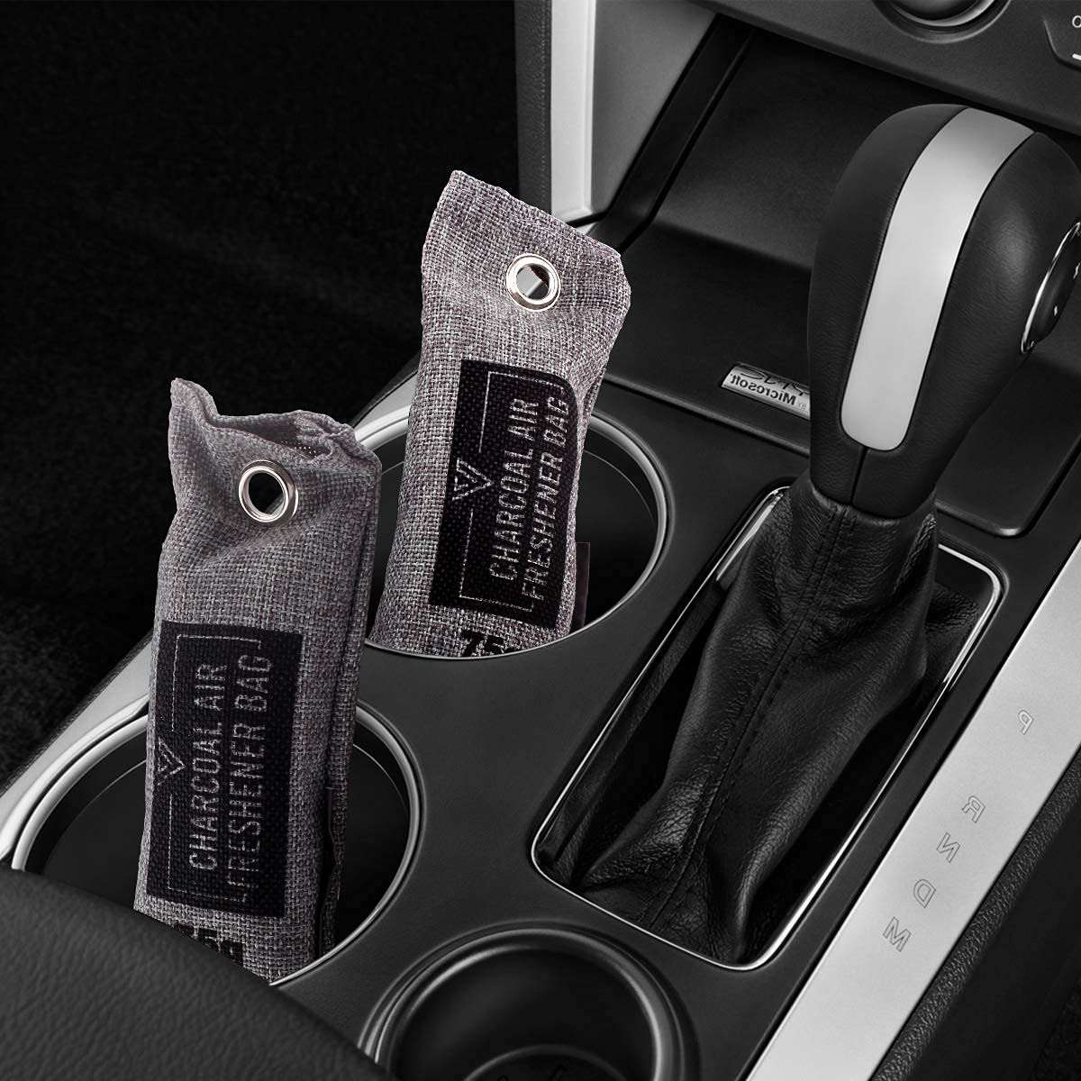 Vitchelo Bamboo Charcoal Air Purifying Bag (4 x 75g), Charcoal Bags Odor Absorber, Car Air freshener Bag, Activated Bamboo Deodorizer Moisture Absorber, Odor Eliminator for Home, Closet, Pet (Gray) 6