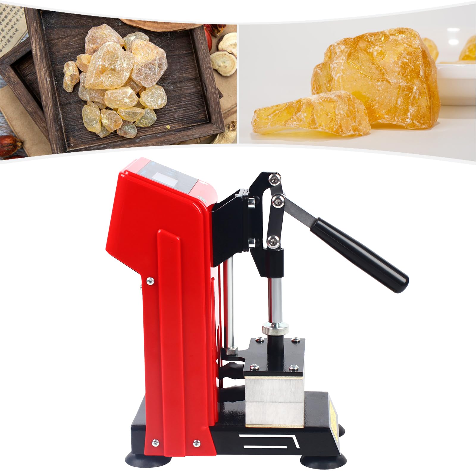 Manual Heat Press Machine,110V 400W Mini Dual Heated Plates Hot Press Stamping Machine with LCD Controller, 0~450℉ Portable Mini Manual Heat Presser for Leather T-Shirts Bags, Red 4