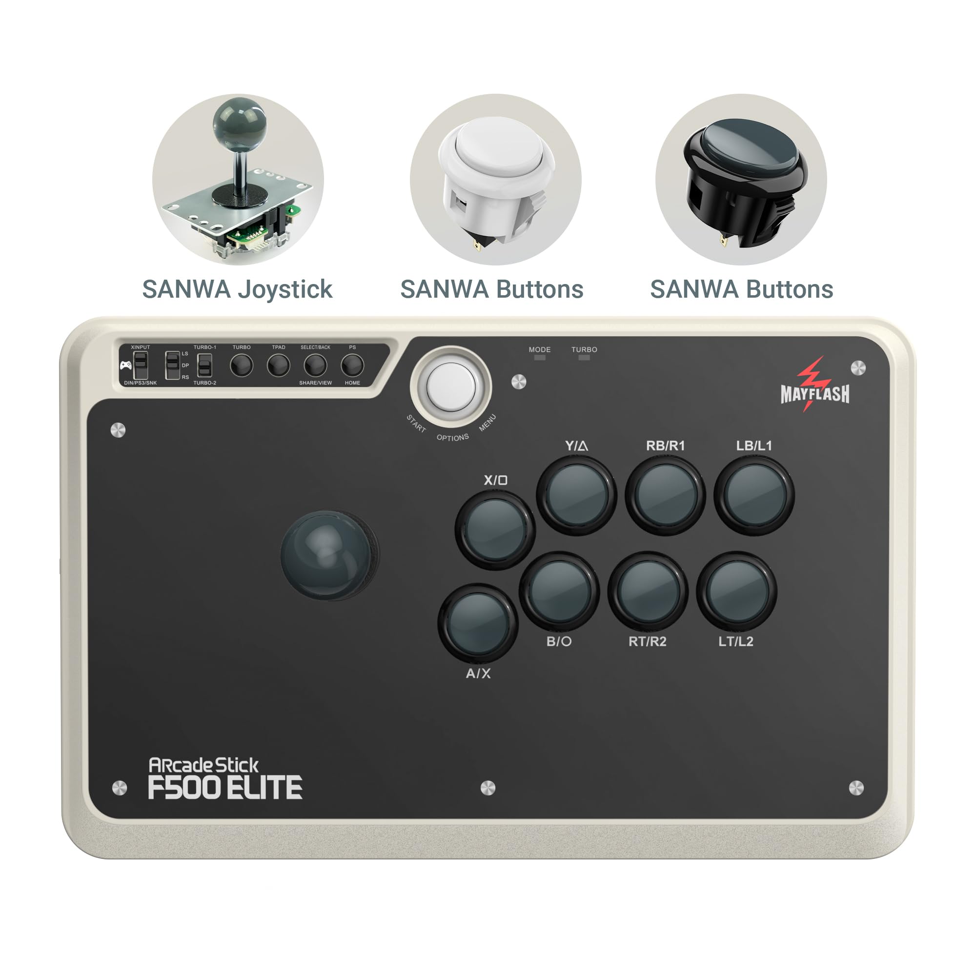May Flash F500 Elite USB Video Game Controller, Compatible with Xbox Series S/X, Xbox One, Switch, PlayStation 4, PC Windows