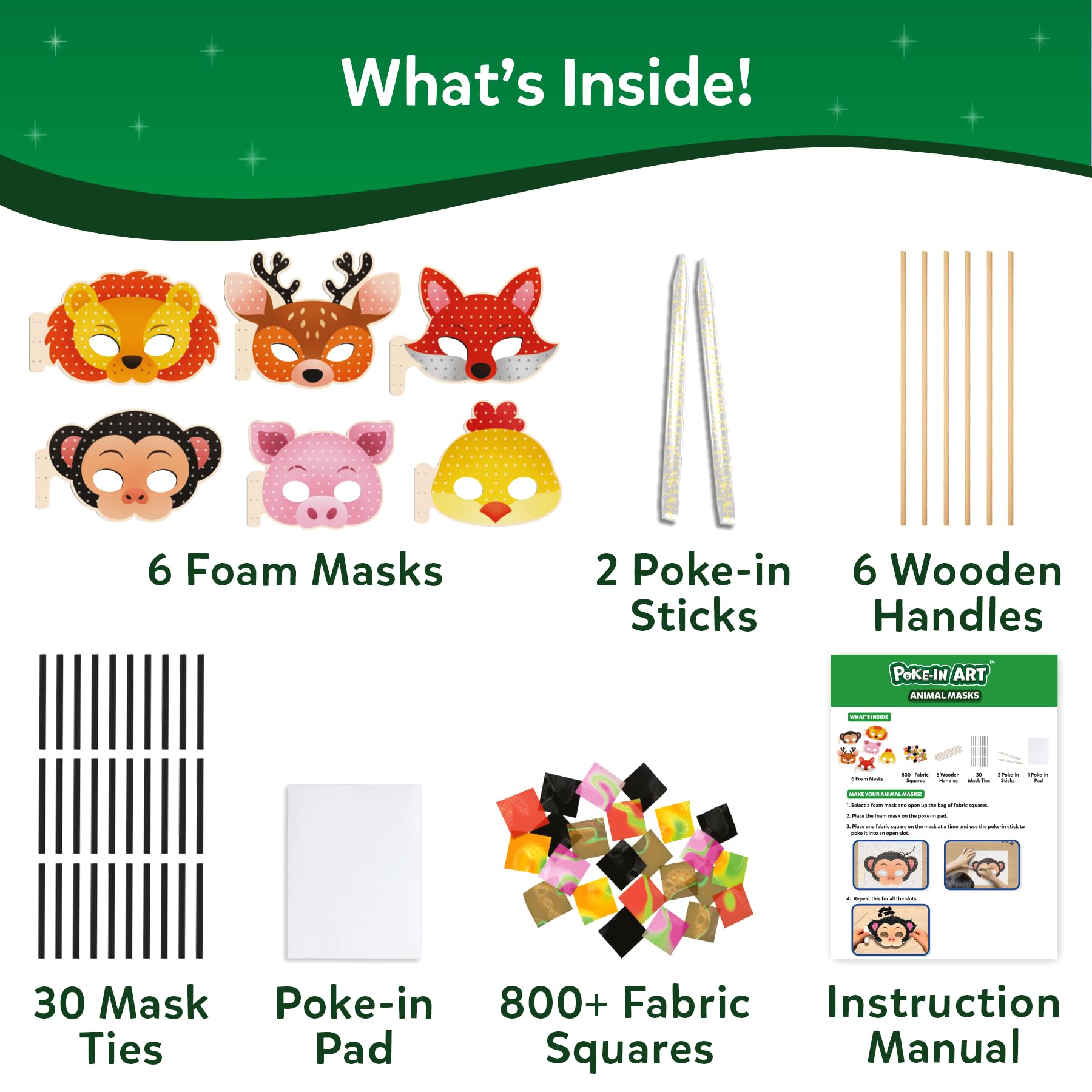Skillmatics Poke-in Art - Animal Masks & Snip Snip Animals Bundle, DIY Craft Activity for Kids, Gifts for Toddlers, Girls & Boys Ages 3, 4, 5, 6, 7, 8, 9 4
