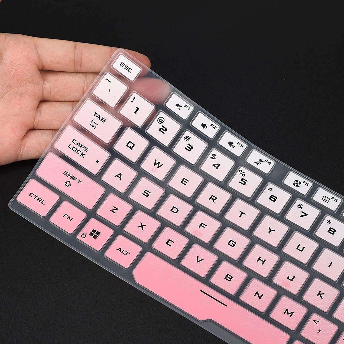 Justec Keyboard Cover Fit with ASUS TUF Gaming A15 TUF506 TUF506IV TUF506IU FA506 FA506IH FA506II, TUF Gaming F17 FX706 FX706LI, TUF Gaming A17 TUF706 TUF706IU TUF706IH Series - Gradient Pink 2