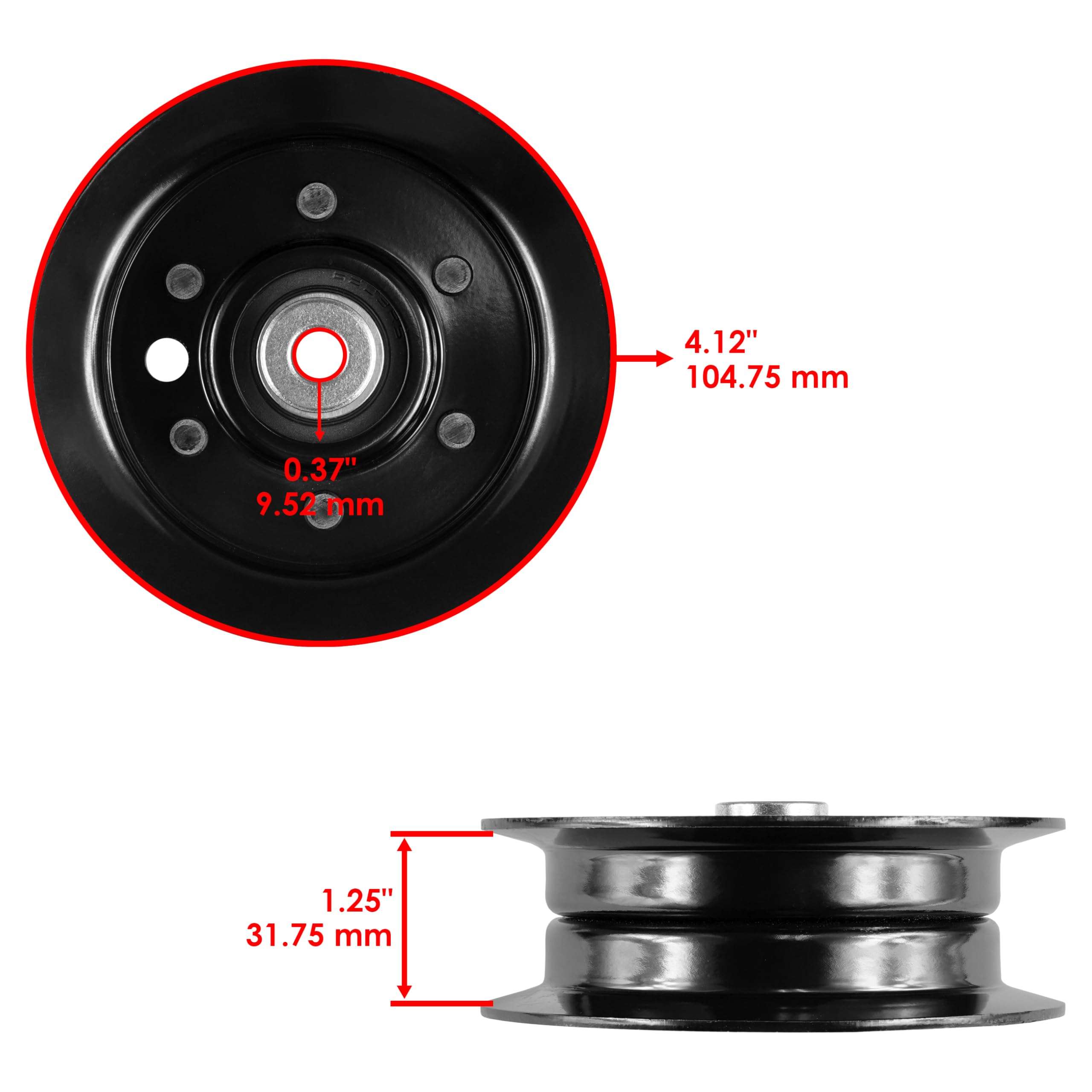 Caltric 2 Flat Idler Pulley Compatible with Toro Z420 Z4200 Z4235 ZS4200 42" Deck 132-9420 1329420 2
