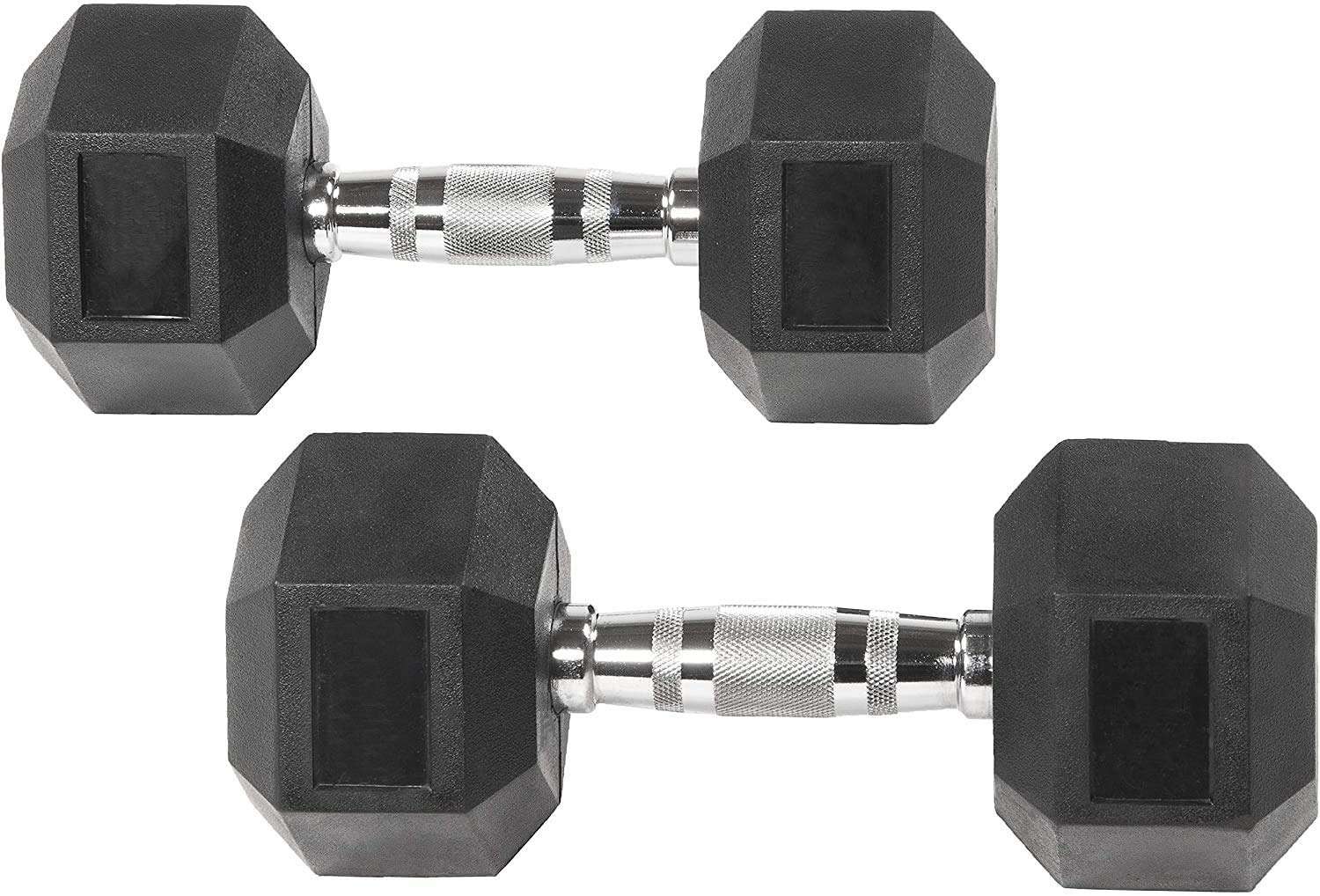 JMB Hexa Dumbbells, Rubber Dumbbell Set, Hex Dumbbell Heavy Weights Barbell Matal Handles for Strength Training Home Gym Exercise Equipment (7.5KG Pack of 2) 2