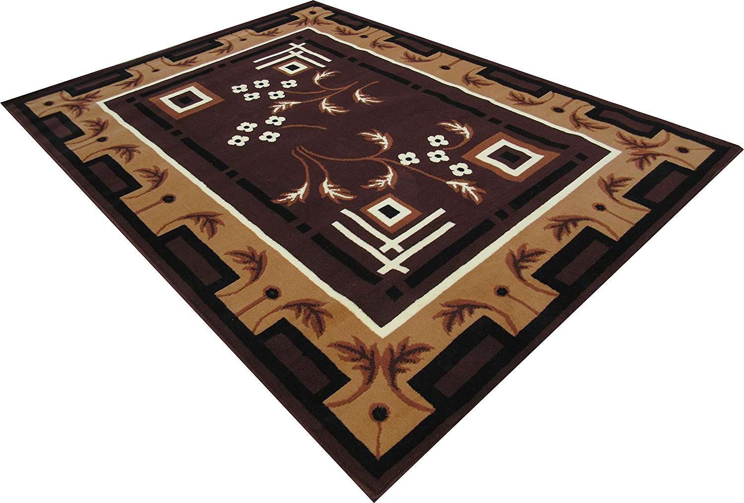 FCARPET TOP Selling Design with Multiple Choice 120X150 CM(4X5 FEET) Brown Multi 2