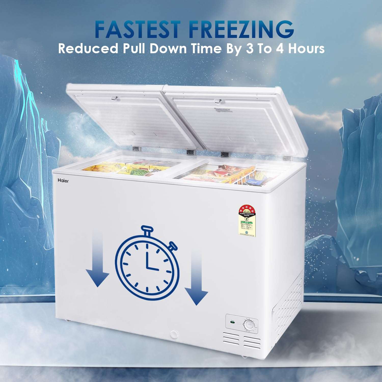 Haier 788 Ltr-5 STAR Rating, Double Door Convertible Hard Top Deep Freezer with 5 Side Cooling (White, HFC-788DM5) 6