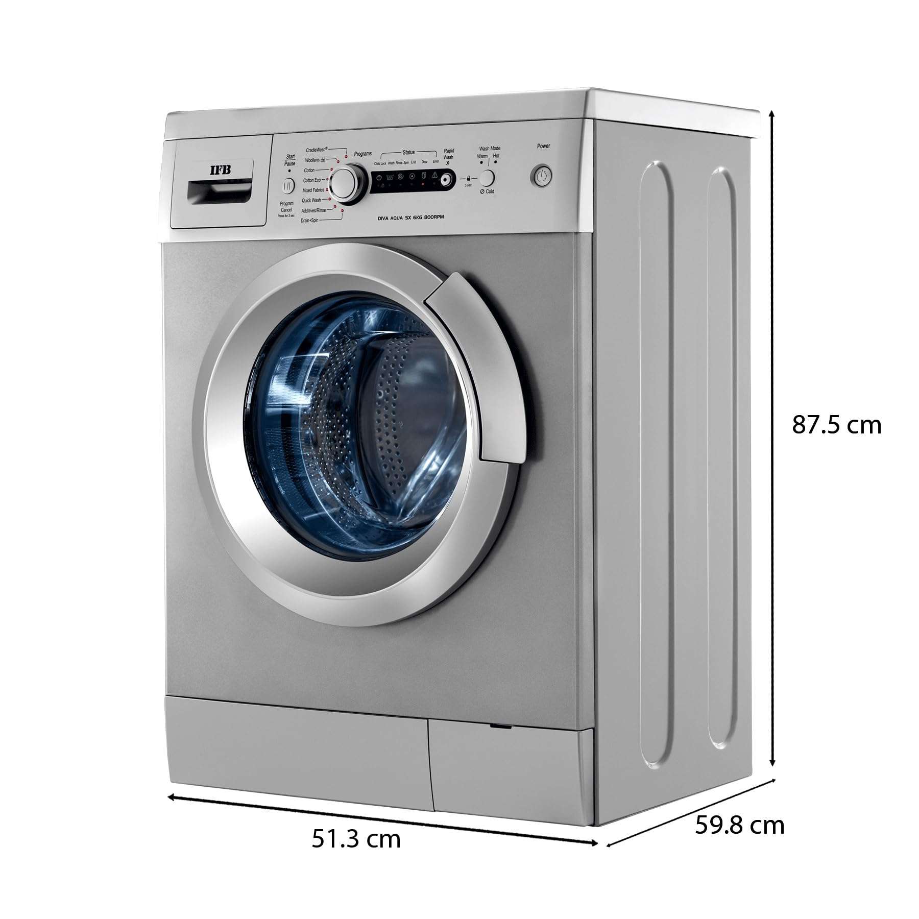 IFB 6 Kg 5 Star Fully Automatic Front Loading Washing Machine (Diva Aqua SX, Silver, Express wash) 6
