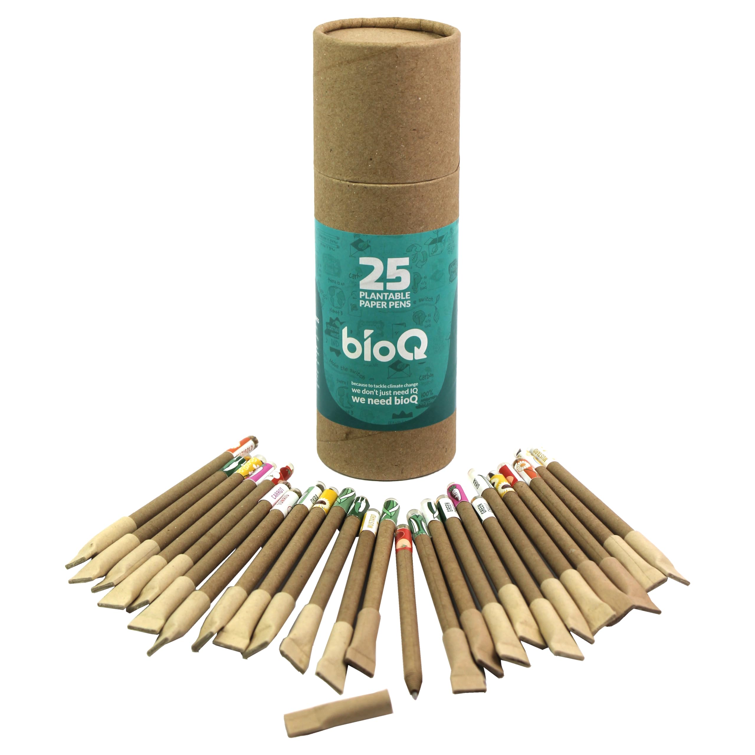 bioQ Box Of 25 Plantable Seed Pens|Eco Friendly Box For Offices|Recycled Paper Bulk Packaging|Grow Plants From Pens|100% Bio-Degradable Pen Body,Blue 5
