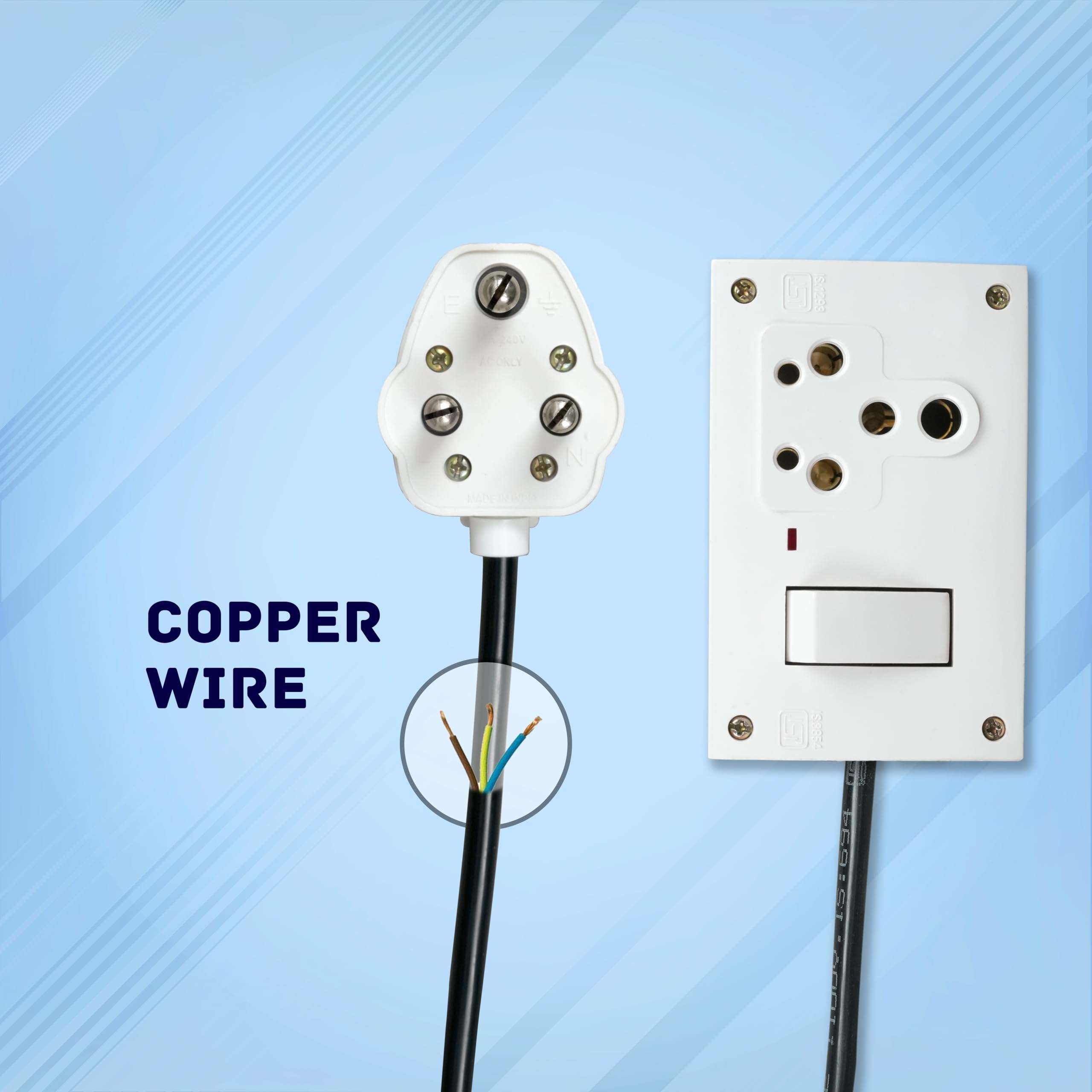 MD Proelectra Advanced Power Saving Extension Board - 2 Meters Heavy Duty Cord, Socket and Switch 2500W 10A, Inbuilt Energy Saver and Surge Protector- Electric Extension Board for Indoor Outdoor Use 4