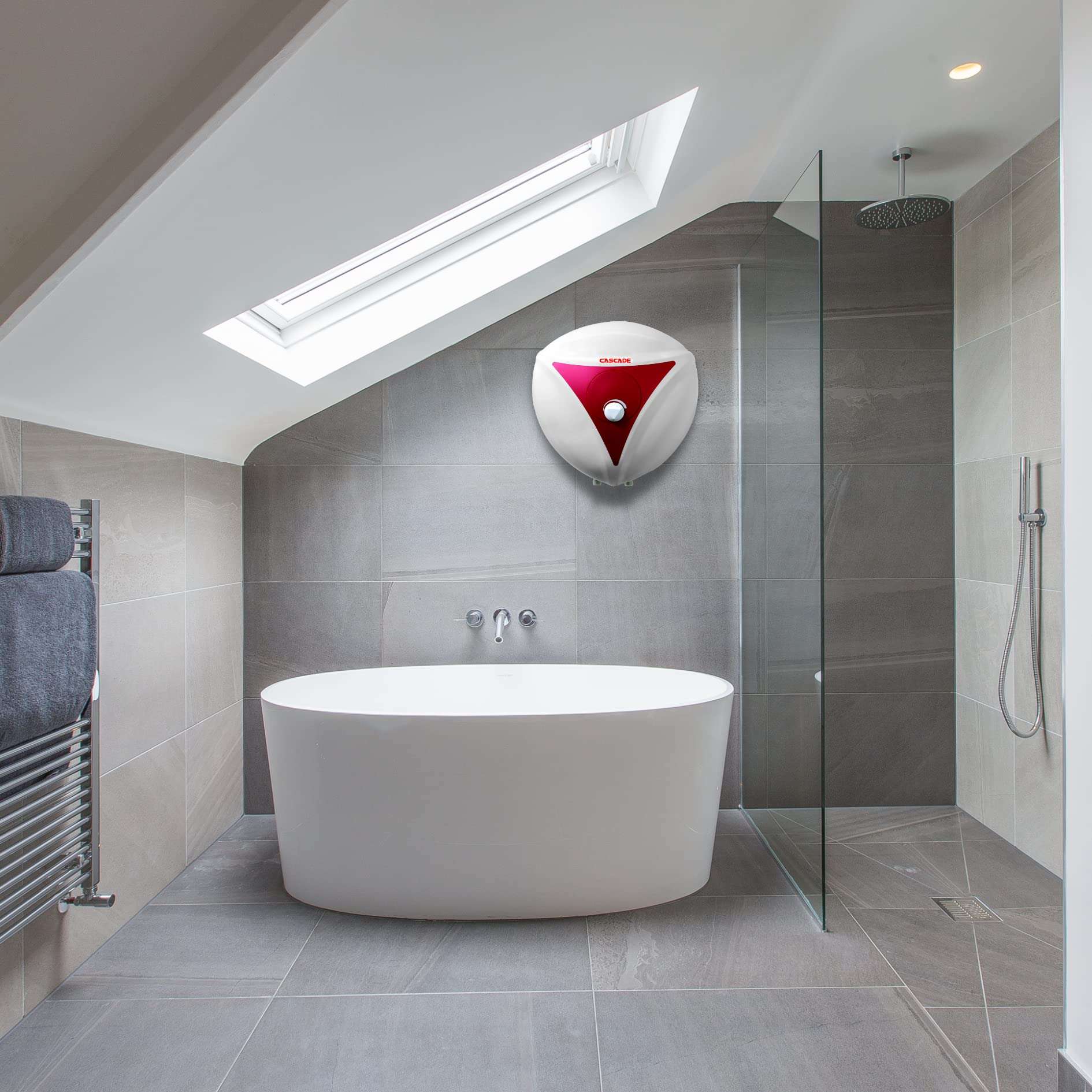 Cascade Fantaxy Storage Water Heater Geyser | White and Pink | Free Installation | Vertical Mounting | Flat on Wall Design | 7 Minute Heating | Advanced Safety Features (white, 10 Litre) 5