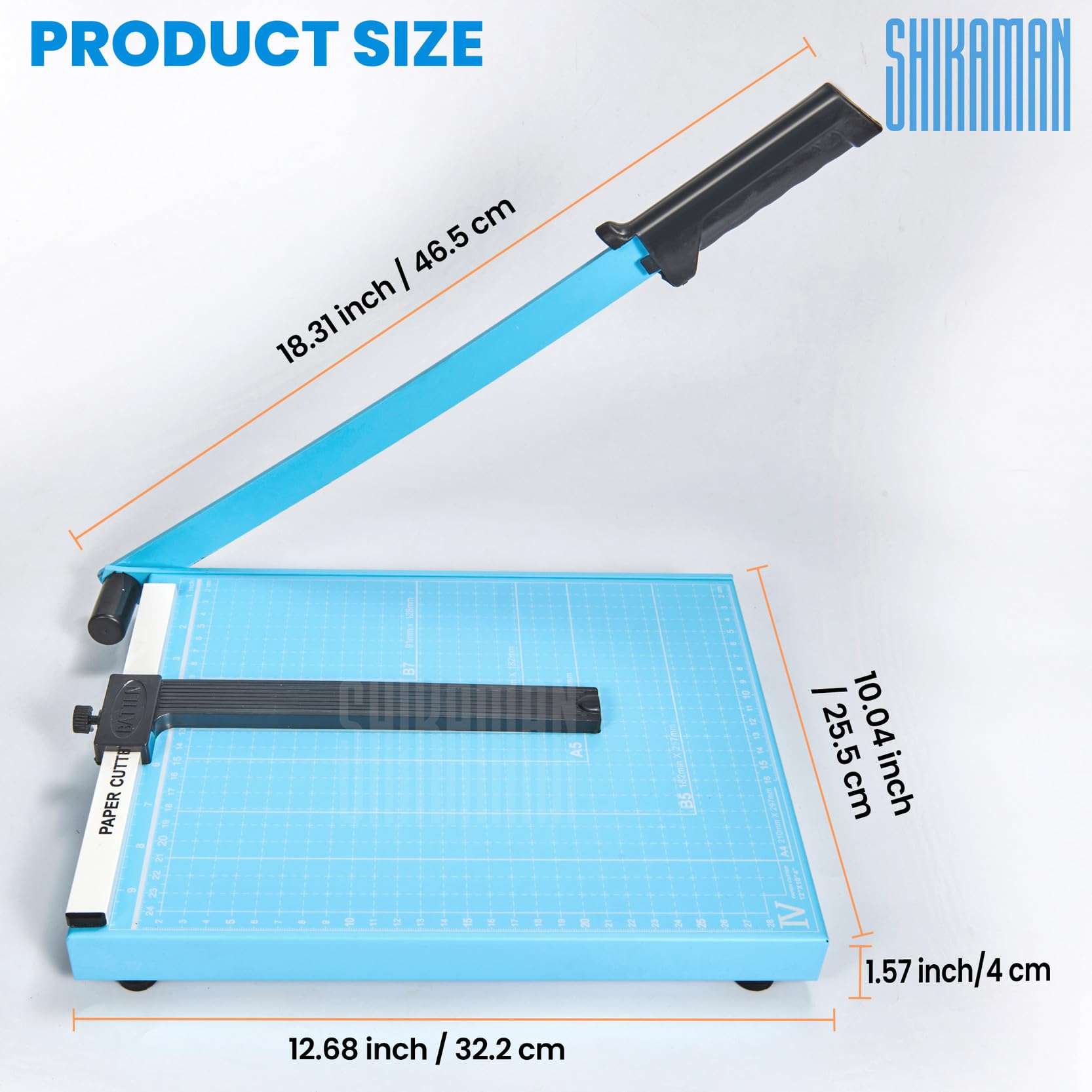 12" Guillotine Paper Cutter, 15 Sheets Capacity, Metal Base (Blue A4, 12in 1P) 5