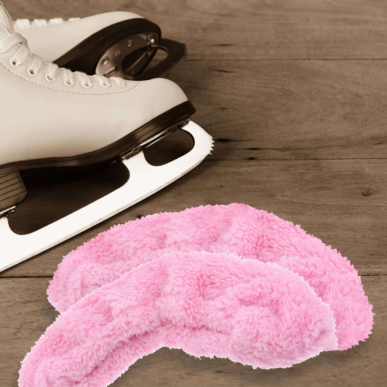 VICASKY Accessories Cover L Blade Soaker Figure Adult for Skate Shoe Covers Elastic Hockey Guards Shoes and Youth Protector Unisex Sports Skates Soft Skating Pink Kids Ice Plush 3