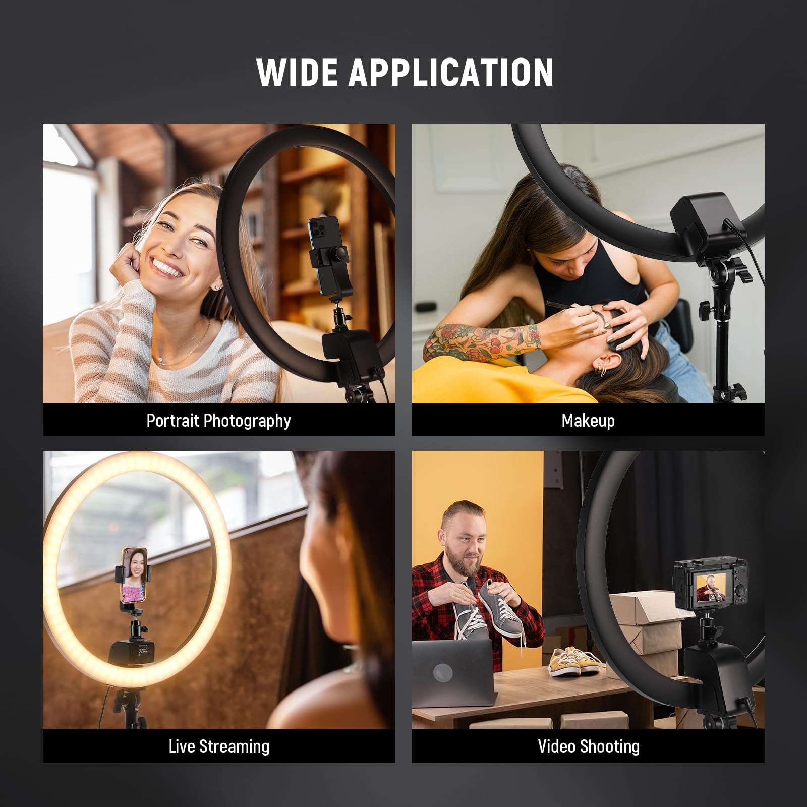 Neewer Advanced 18 inch LED Ring Light Support Manual Touch Control, 2.4G Remote and Multiple Lights Control, 3200-5600K, Stand and Metal Phone Tripod Mount Included for Makeup YouTube Video Salon 6