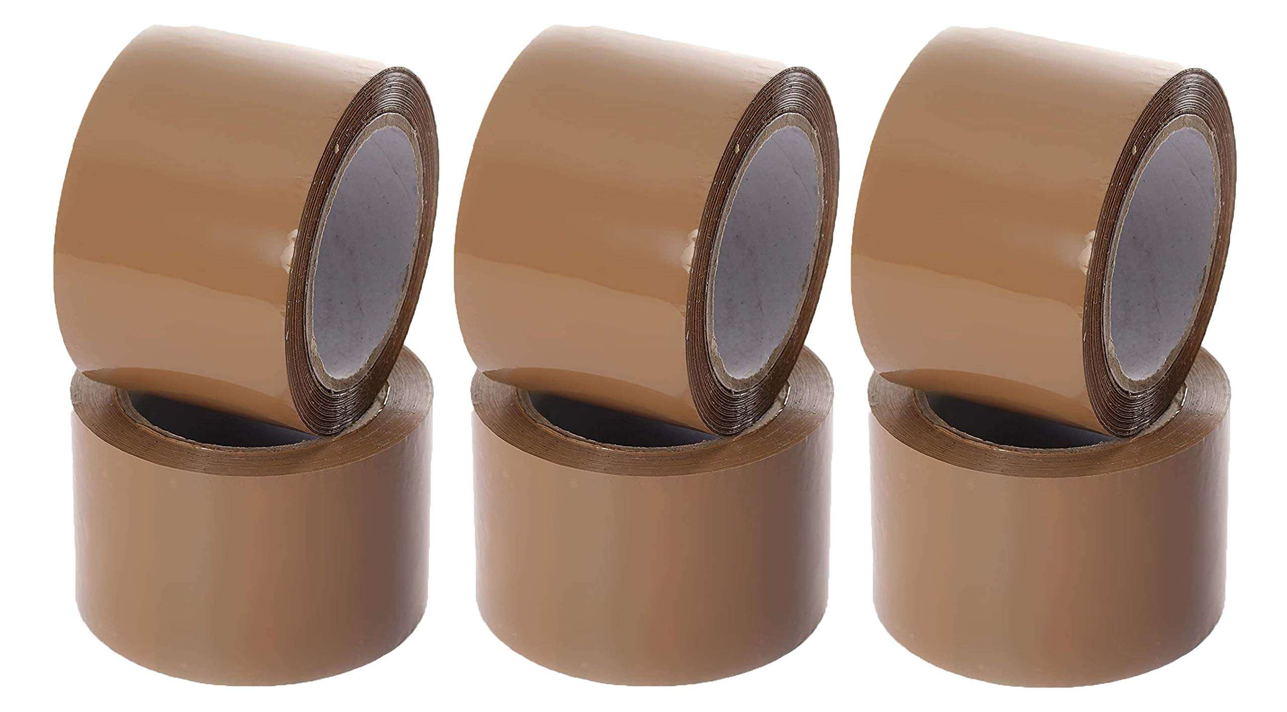 Slings Adhesive Carton Packing High Strength Tape (Brown, 3inch/48mm x 130m) (Pack of 6) 1