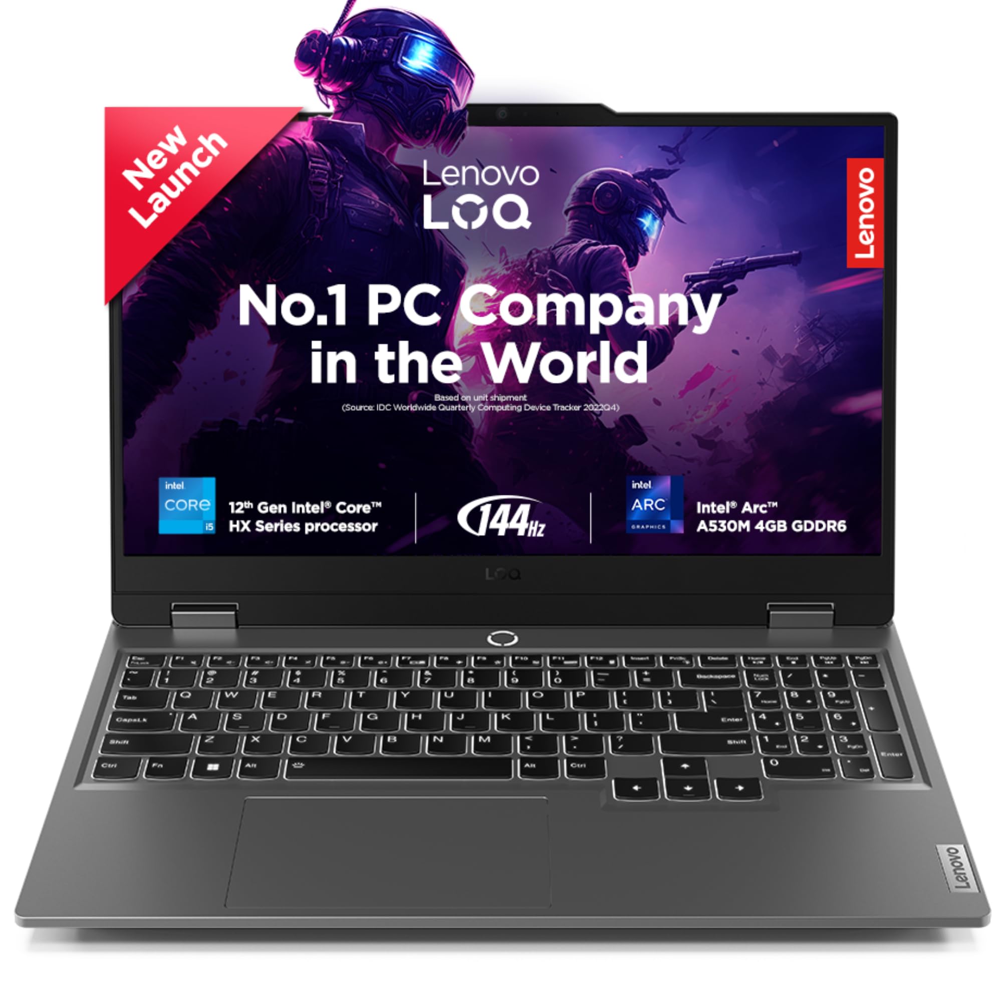 Lenovo LOQ 2024 Intel Core i5-12450HX 15.6" (39.6cm) 144Hz 300Nits FHD Gaming Laptop (8GB/512GB SSD/Win 11/Intel Arc A530M 4GB Graphics/100% sRGB/3 Month Game Pass/2.4Kg), 83FQ0009IN + Legion Bag