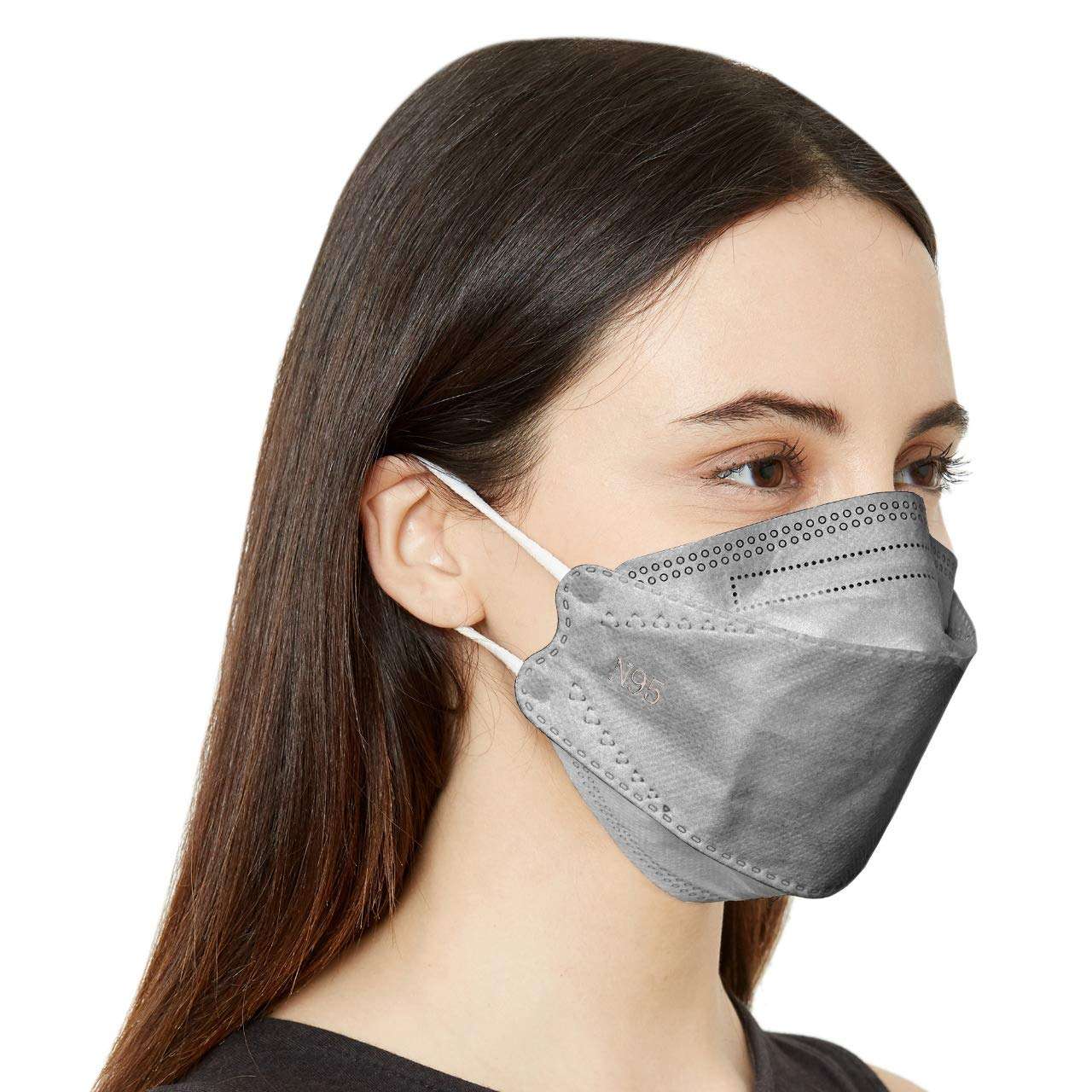 The Mask Lab N95 Certified Nonwoven Fabric Disposable Cloth Mask (Grey, Without Valve, Pack of 10) for Unisex. 5