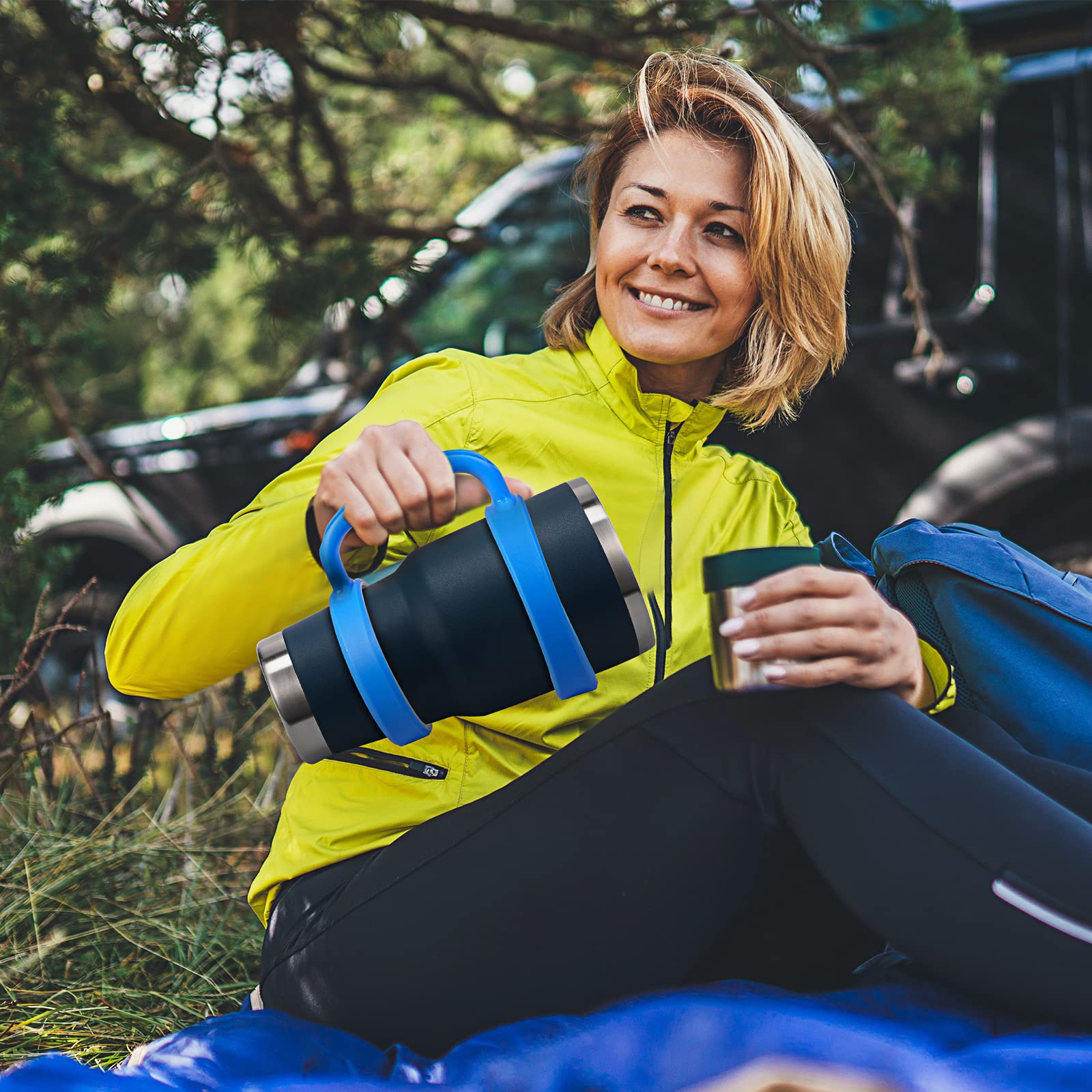 Sieral 5 Pack Tumbler Handle Tumbler Holder Portable Compatible with 30 oz of RTIC, Simple Modern, SUNWILL, Tervis All Brand Travel Tumbler Cup Mug (Stylish Style) 2