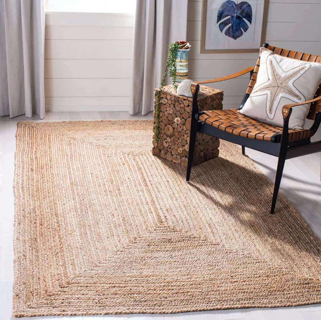 THE HOME TALK Natural Handcrafted Reversible Jute Rug-150X240CM|Traditional Carpet For Living Room,Kitchen,Entryway,Bedroom,Dining Room|Rustic Bohemian Decor|Durable,Anti-Skid Carpets for Centre Table 1