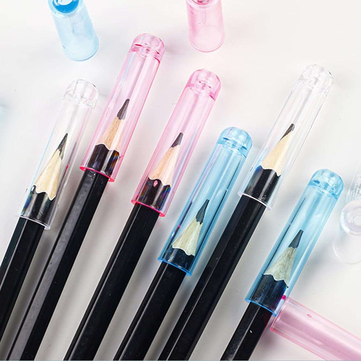 BHAVRUTT 10 Pcs Colorful Plastic Pencil Caps | Pencil Tip Protectors & Extender Holders | pencil holders Stationery Supplies for Students, School & Office Use (PACK OF 10) 1