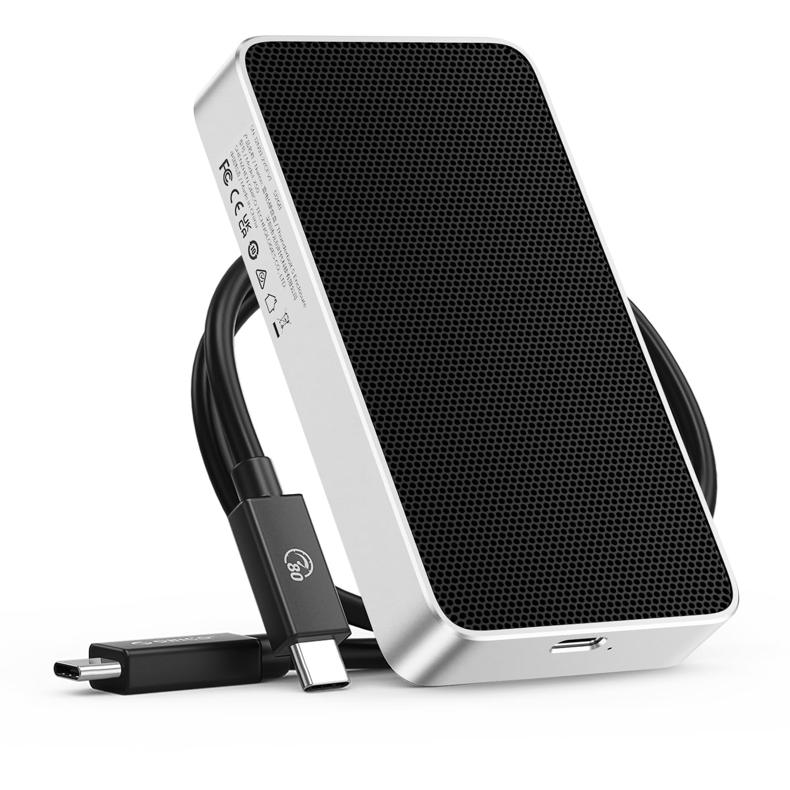 ORICO 80Gbps 1TB Portable SSD, 5000MB/s R 3200MB/s W Portable Fanless Cooling Design, Aluminum Alloy, Compatible with Thunderbolt 5/4/3, Ultra-Fast External SSD, for Video Editing/Photography/Design