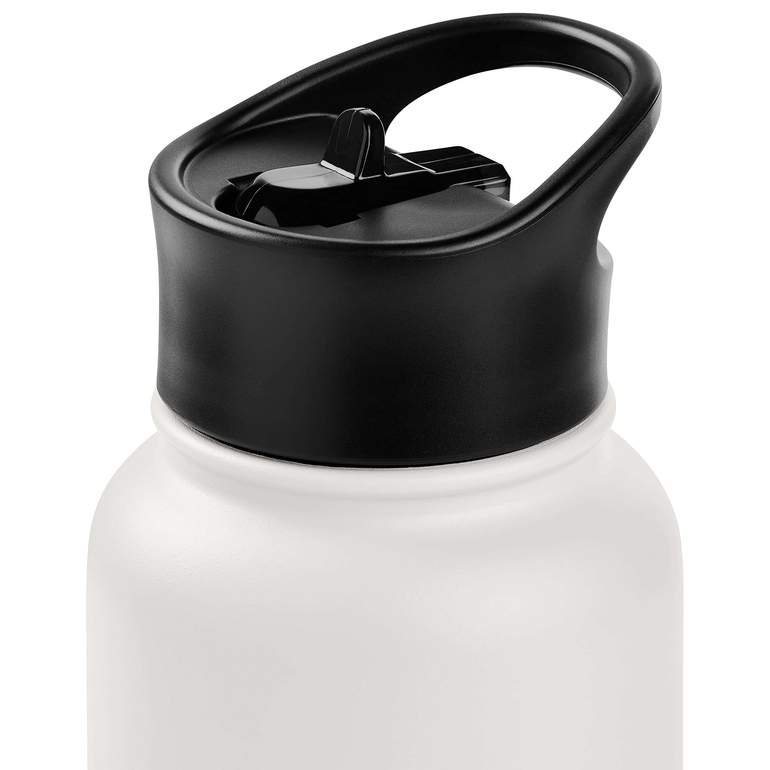 Retrospec Alder Insulated Water Bottle with Straw Lid & Handle Cap - Stainless Steel Wide Mouth Double-Wall Vacuum Insulated Thermos - BPA Free Leakproof Canteen - Abalone, 22oz 5