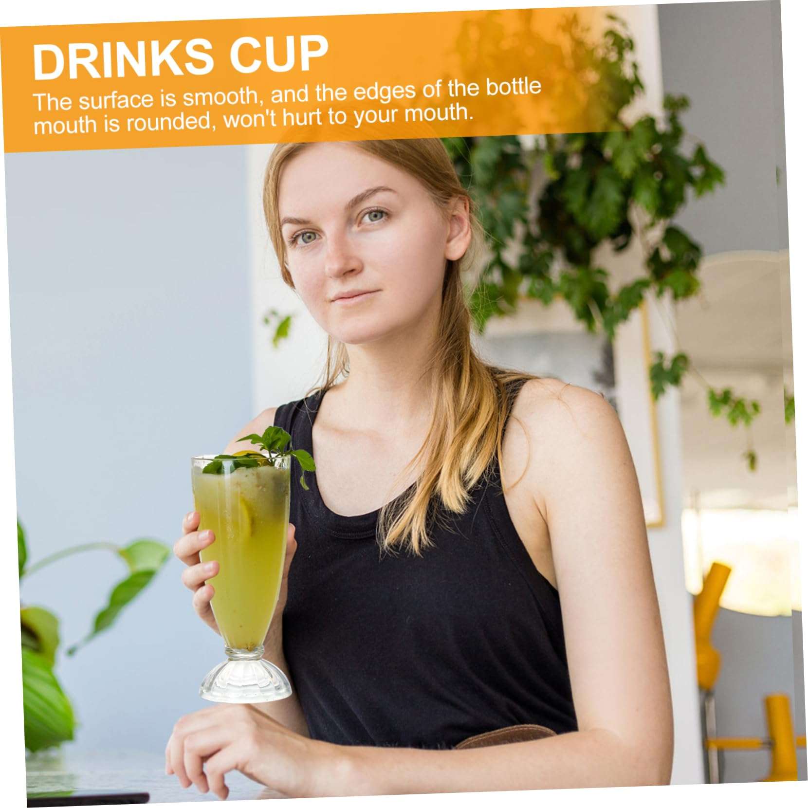 CATIEBYE Unbreakable Smooth Rim Acrylic Milk Mug 425ml 2 Pack for Drinks Cocktails 6