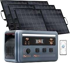 EcoVolt OSCAL PowerMax 1800 Power Station with 3x100W Solar Panel, 1024Wh Solar Generator, 800W Fast Charging, APP Control Battery Backup for Home, Camping & RVs 1