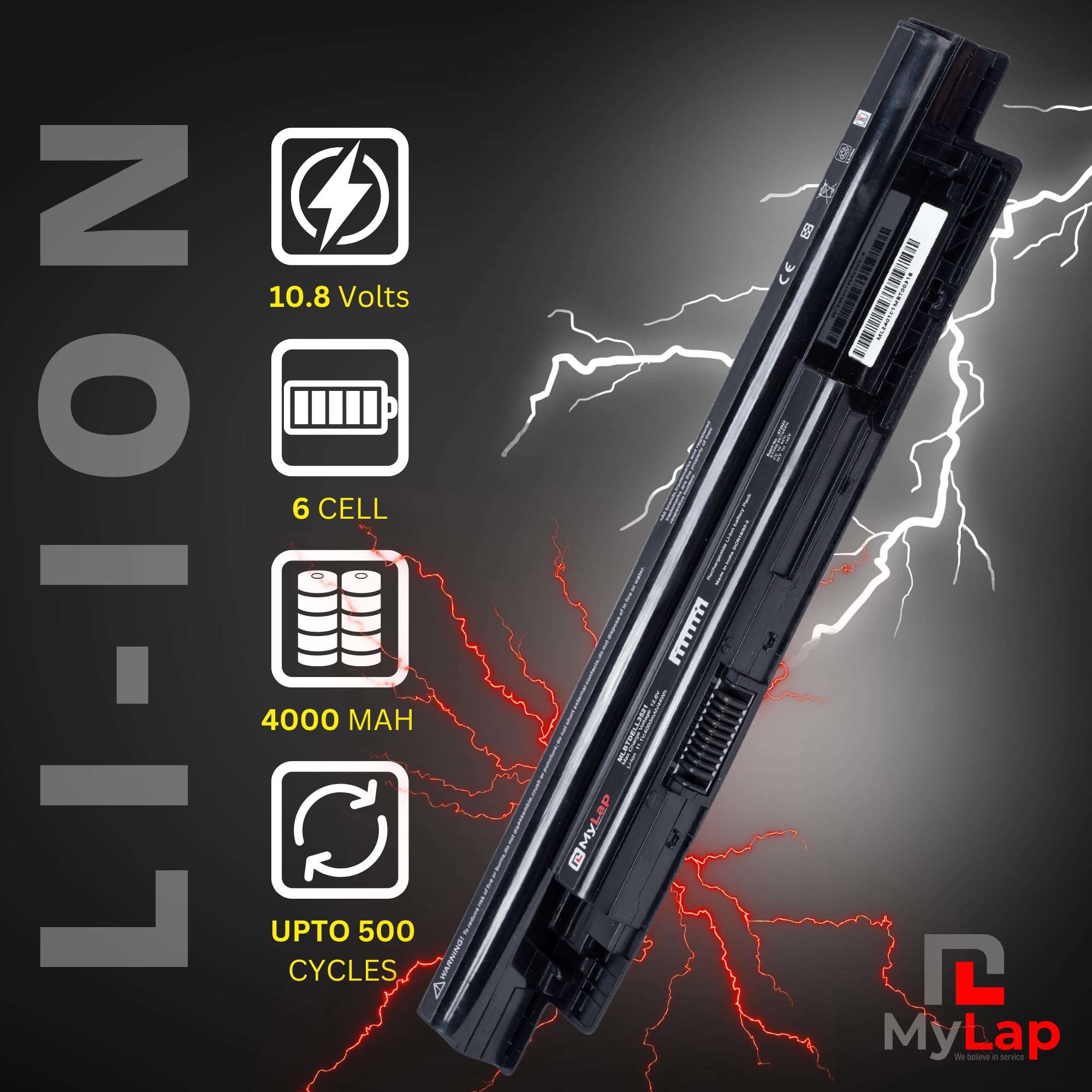 Mylap Laptop Battery for Dell 15 3000 Series 3521 3537 3541 3542 3543 3531 17 3721 3737 17R-5737 15R 5537 5521 14 3421 5421 Latitude 3540 3440 FW1MN Battery 3