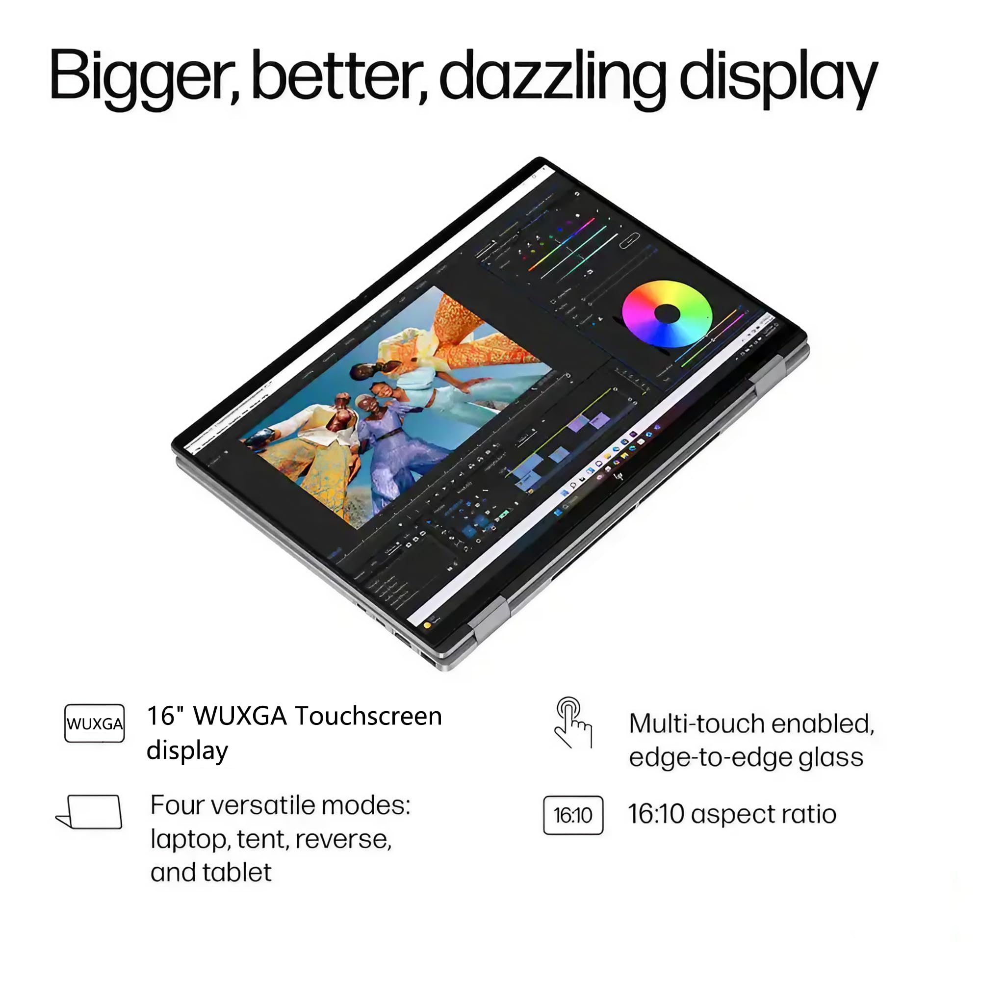 HP OmniBook X Flip AI PC 2-in-1 Laptop | 16" WUXGA Touchscreen | AMD 6-Core Ryzen AI 5 340 (Up to 50 Tops) | 16GB DDR5 1TB SSD | Backlit 5MP IR Privacy Camera Win11 w/DLCA Accessory 5