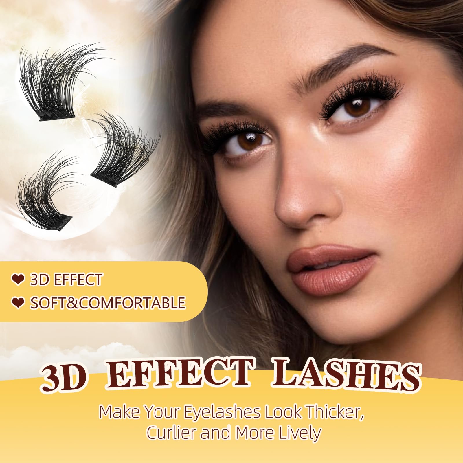 QUEWEL Lash Clusters Kit, Cluster Lashes Kit Includes 168 Pcs Lash Clusters with Large Capacity 16ml Bond and Seal, Lash Applicator Easy to Use for Beginners at Home (3D-MIX10-18 Kit) 4