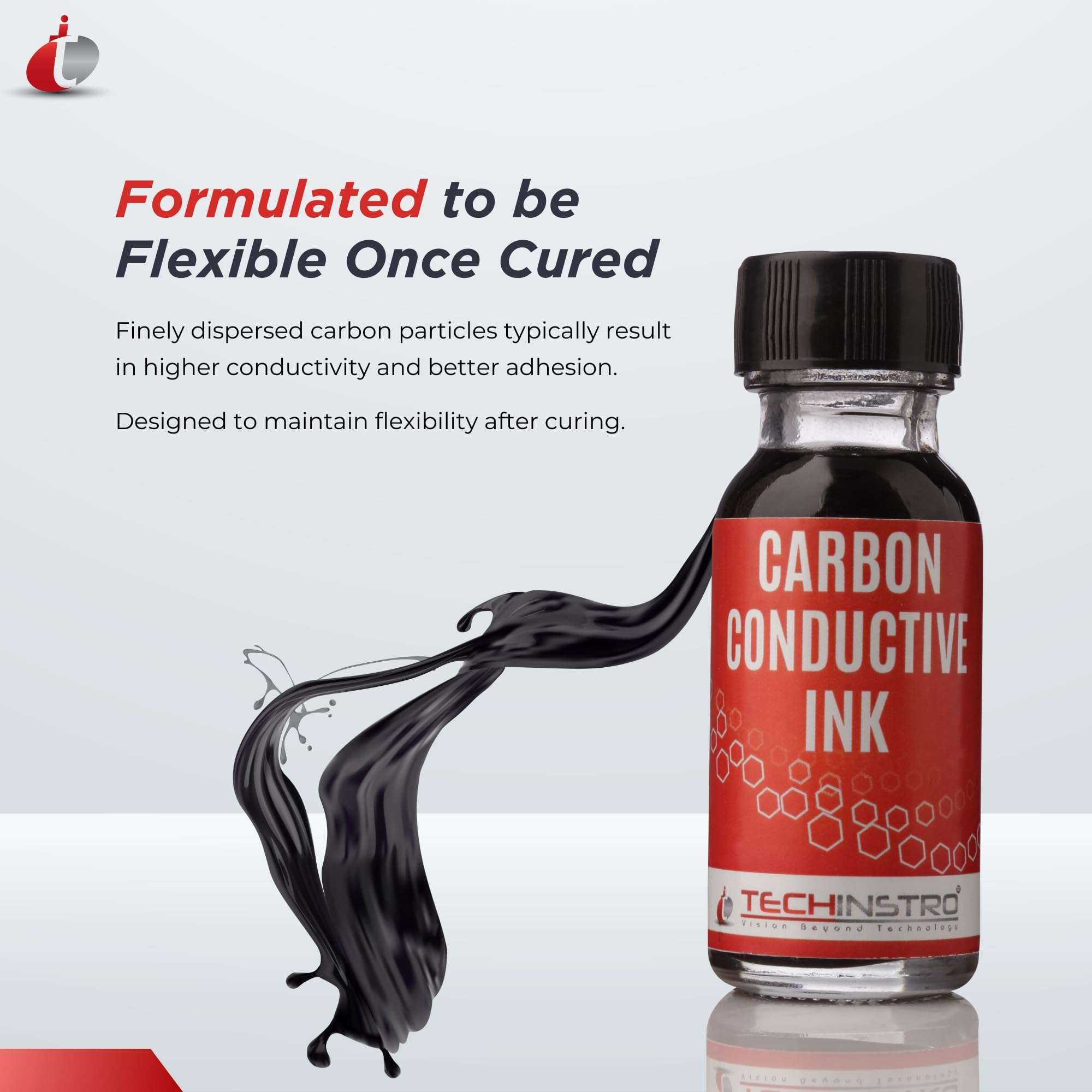 Techinstro Black Carbon Conductive Ink (Pack of 100 ml) 6