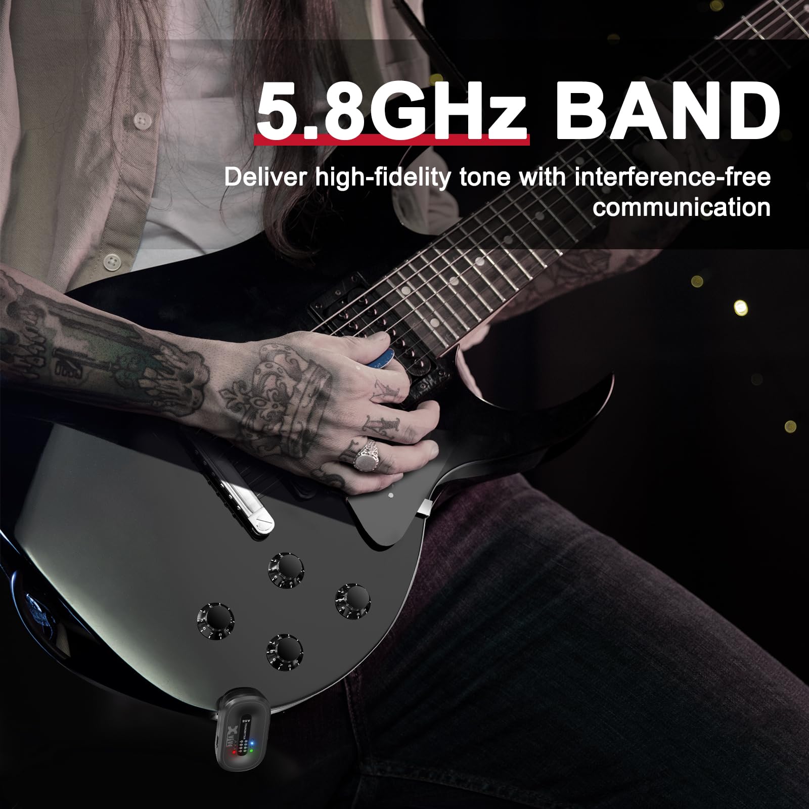 Xvive A58 Wireless Guitar System with Transmitter Holder(Suburst) 4