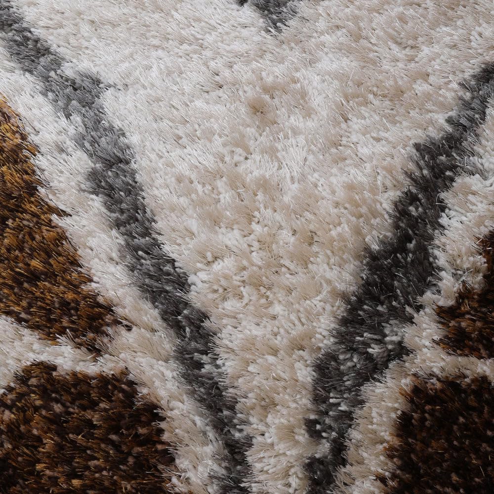 Hand Tufted SHAG Polyester ECO-Friendly Area Rugs - 4'x6', Rectangle, Multicolor, Geometric Modern Design, High Pile Thick Handmade Anti Skid Rugs for Living Room K00044 5