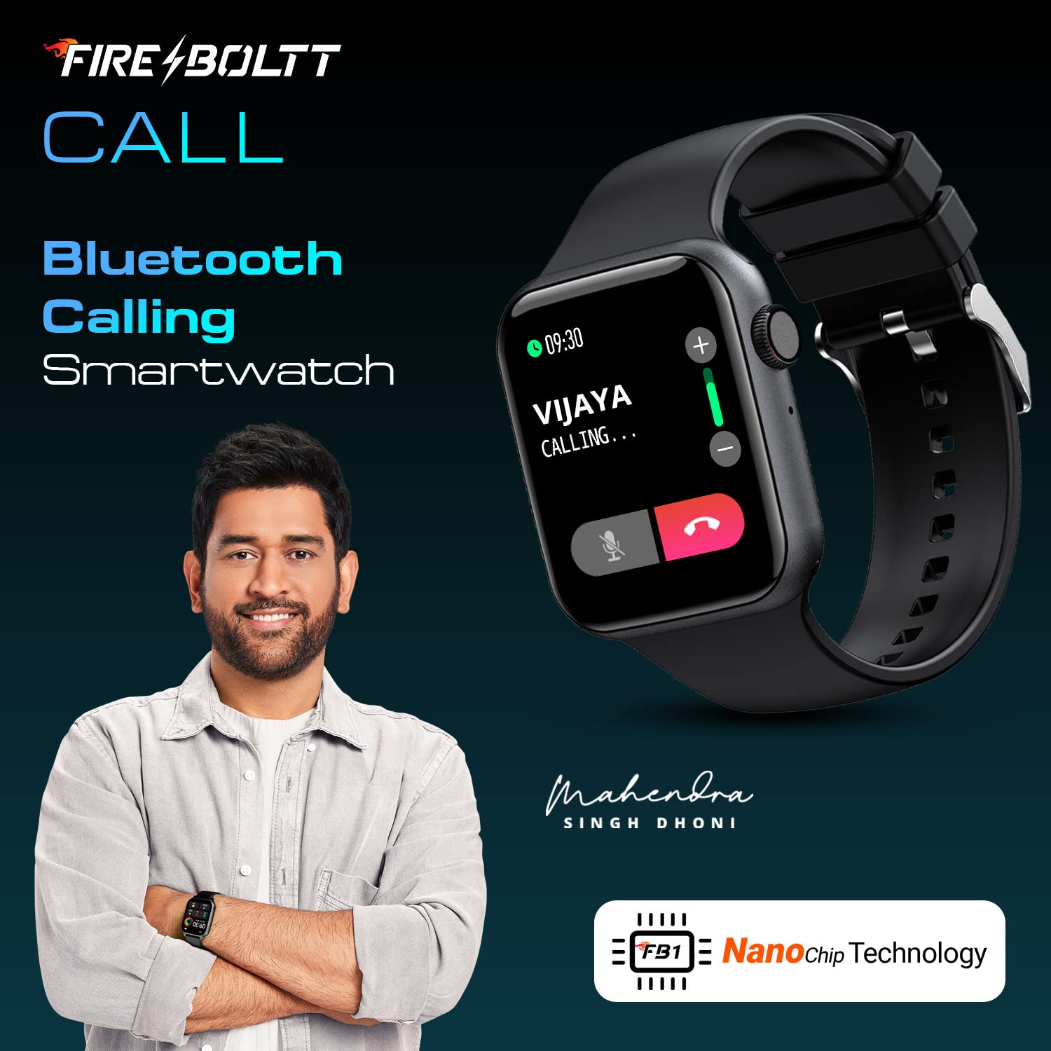 Fire-Boltt Call Bluetooth Calling Smartwatch with SpO2 & 1.7” Metal Body with Blood Oxygen Monitoring, Continuous Heart Rate, Full Touch & Multiple Watch Faces (Black) 2