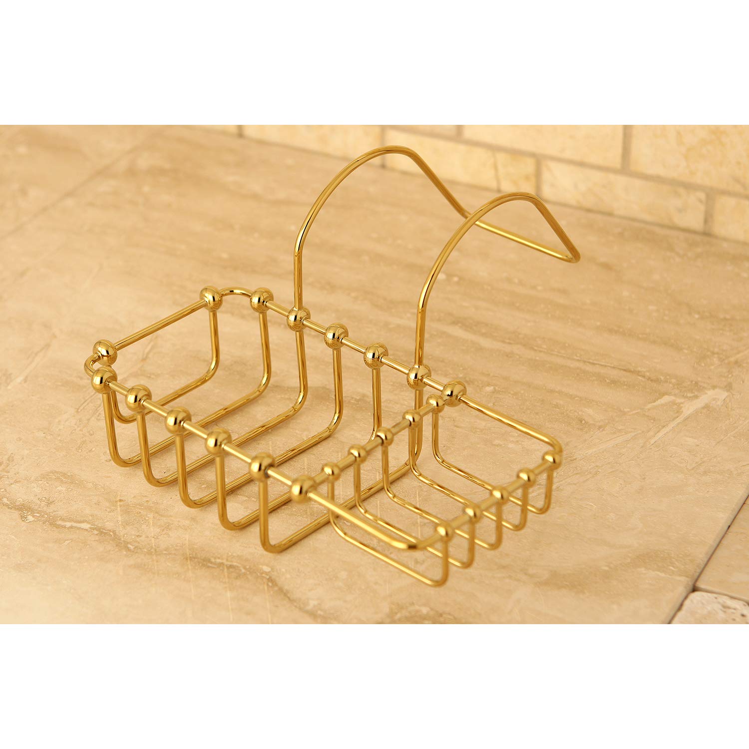 Kingston Brass CC2162 Clawfoot Tub Rim Soap and Sponge Holder, Polished Brass 4