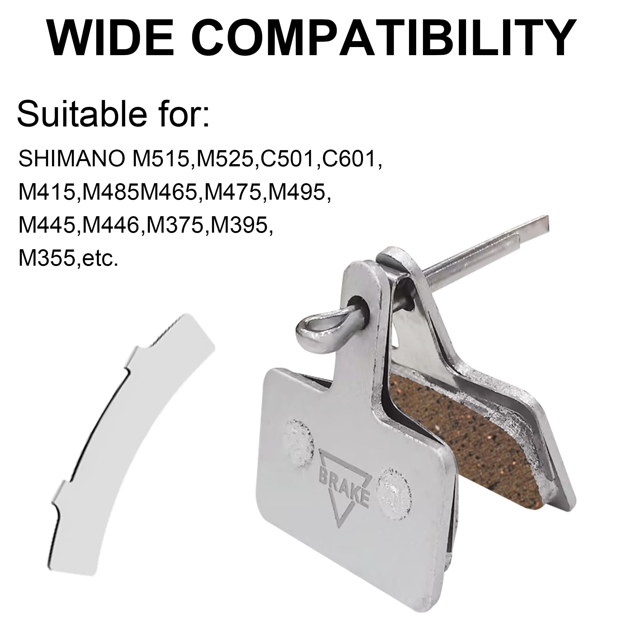 Bike Brake Pads Set Ceramic Bicycle Brakes Pad with Brake Adjusting Tool Compatible for Tektro/Shimano/TRP/Deore Bike Accessorie 4 pcs 4