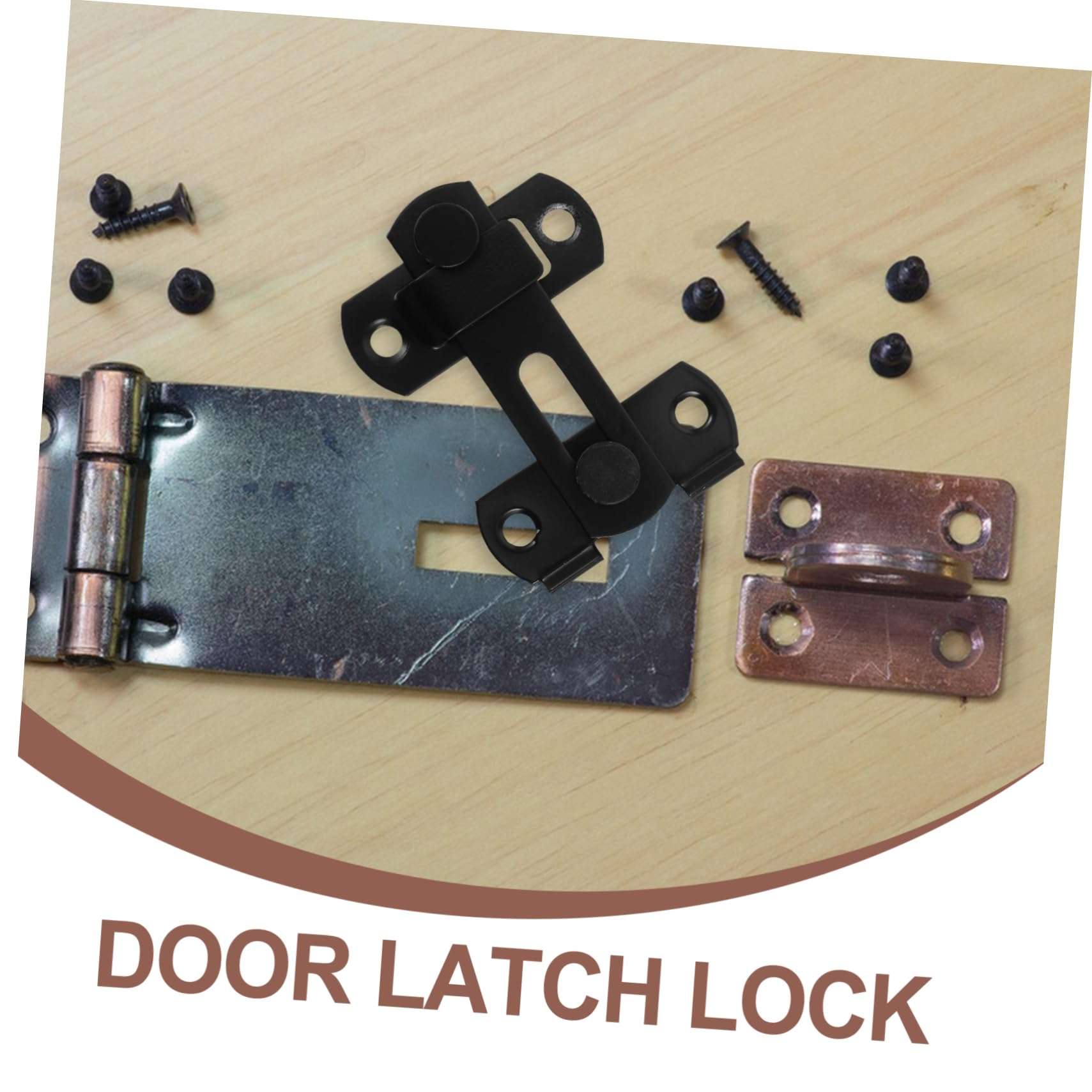 FOYTOKI 4pcs Home Security Door Lock, Stainless Steel Door Lock Latch, Sliding Barn Door Lock, Gate Locks for Outdoor Fence, Black, 4pc 4