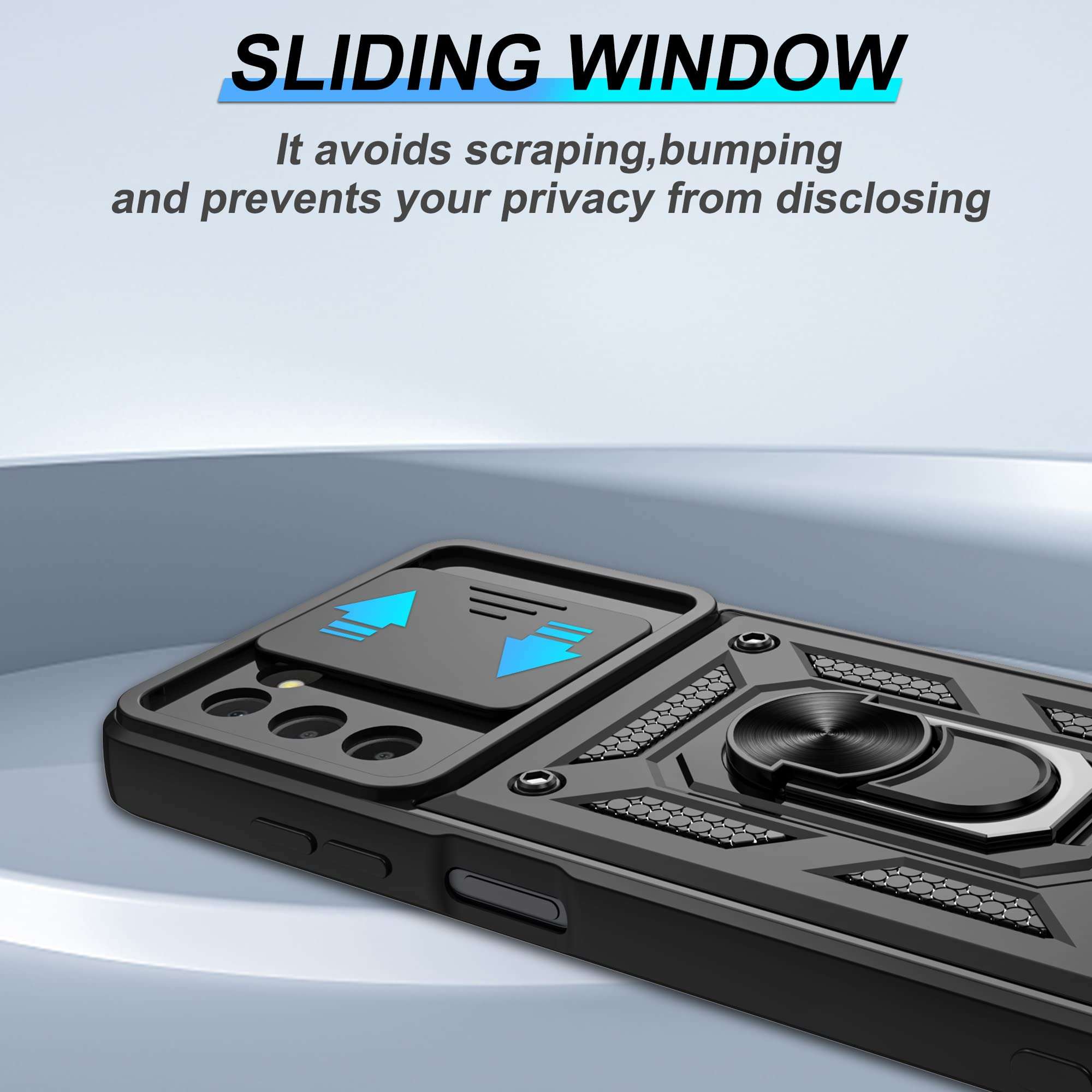 ATUMP for Samsung Galaxy A03S Phone Case with HD Screen Protector, Heavy Duty Shockproof [Military Grade] Protective Case for Samsung Galaxy A03S, Black 5