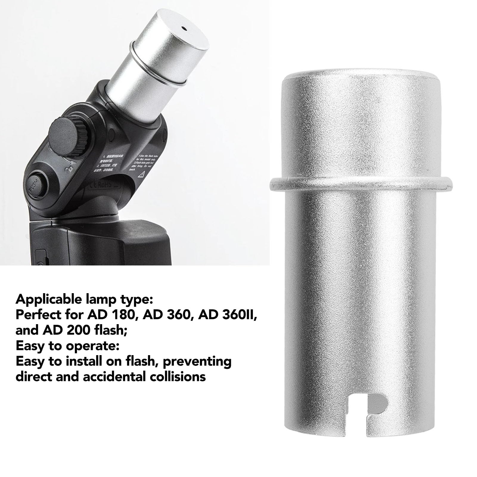 Flash Lamp Tube, Lightweight Aluminum Flash Lamp Tube Bulb for AD 180, AD 360, AD 360II, AD 200 4
