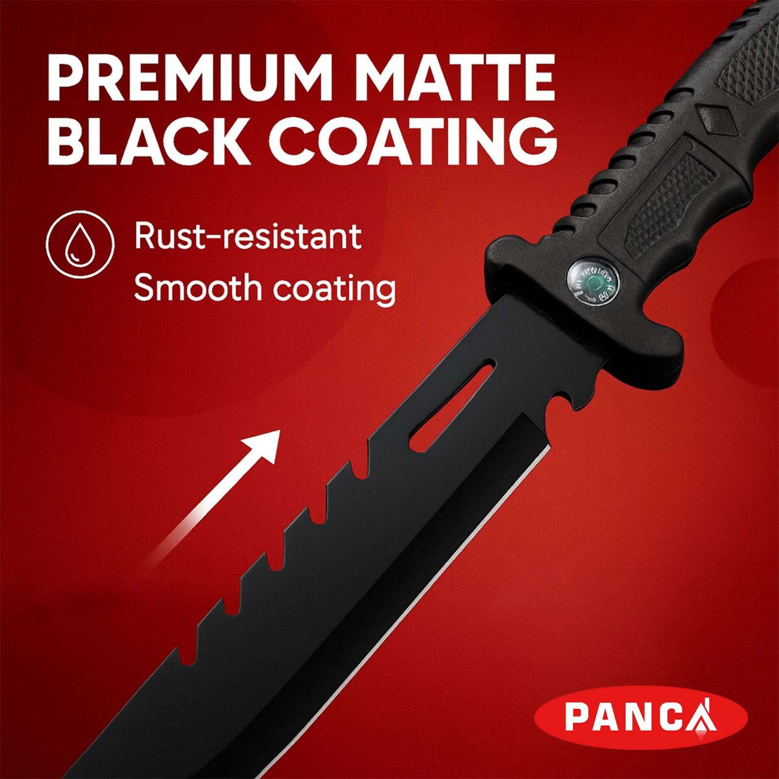 PANCA Premium Carbon Steel Kitchen Knife with Protective Cover | Sharp Utility Knife for Cutting Fruits, Vegetables & Meat | Rust-Resistant Black Culinary for Home & Kitchen Use (Set of 1) 3