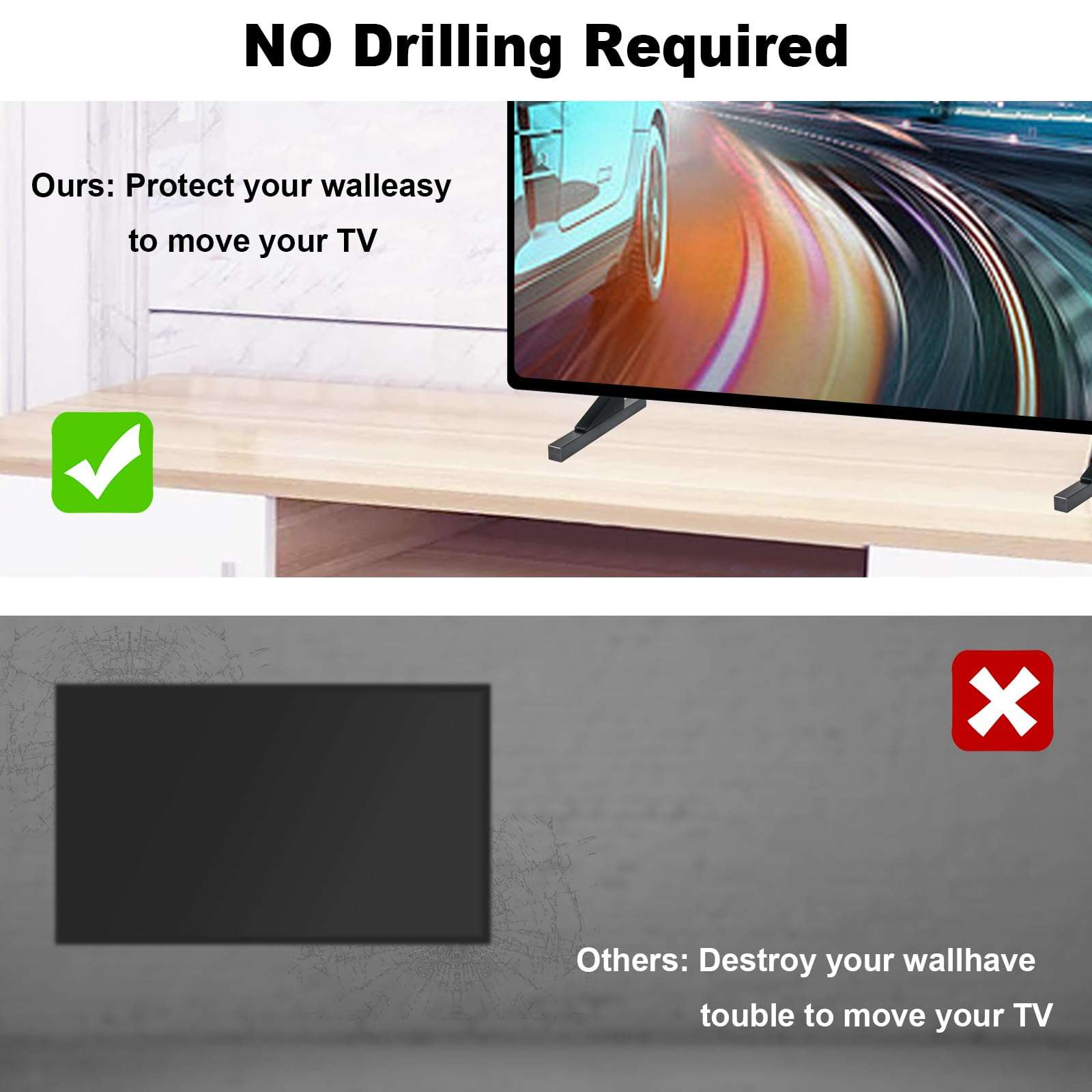 85A65GUA 85U7H TV Base TV Stand Legs fit for Hisense 85" Class U7H Series Quantum ULED 4K UHD TV 85U7H 85A65GUA 5