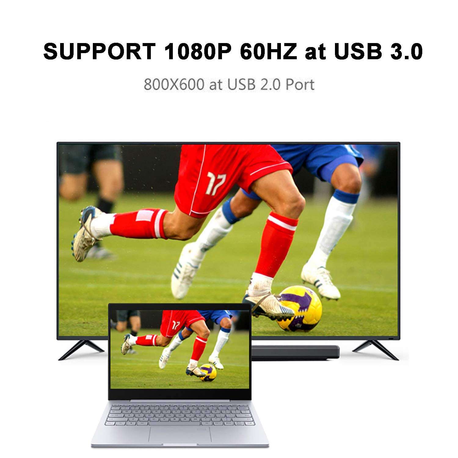 ELECABLE USB to VGA Adapter Cable 16FT/5M Compatible with Mac OS Windows XP/Vista/10/8/7, USB 3.0 to VGA Male 1080P Monitor Display Video Adapter/Converter Cord. (16FT) 4