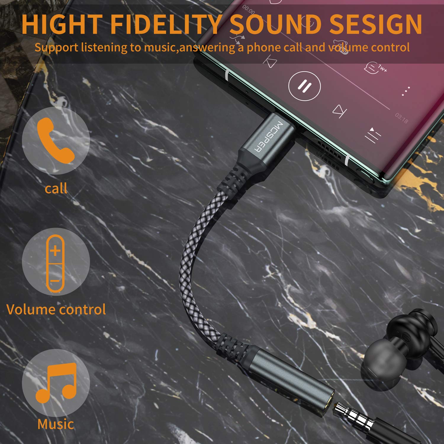 USB Type C to 3.5mm Female Adapter,USB C to Aux Audio Dongle Cable Cord Headphone Jack Compatible with iPhone 16/15 Pro/15 Pro Max,Samsung Galaxy S24 S23 S22 S21 Ultra,iPad Pro MacBook 3