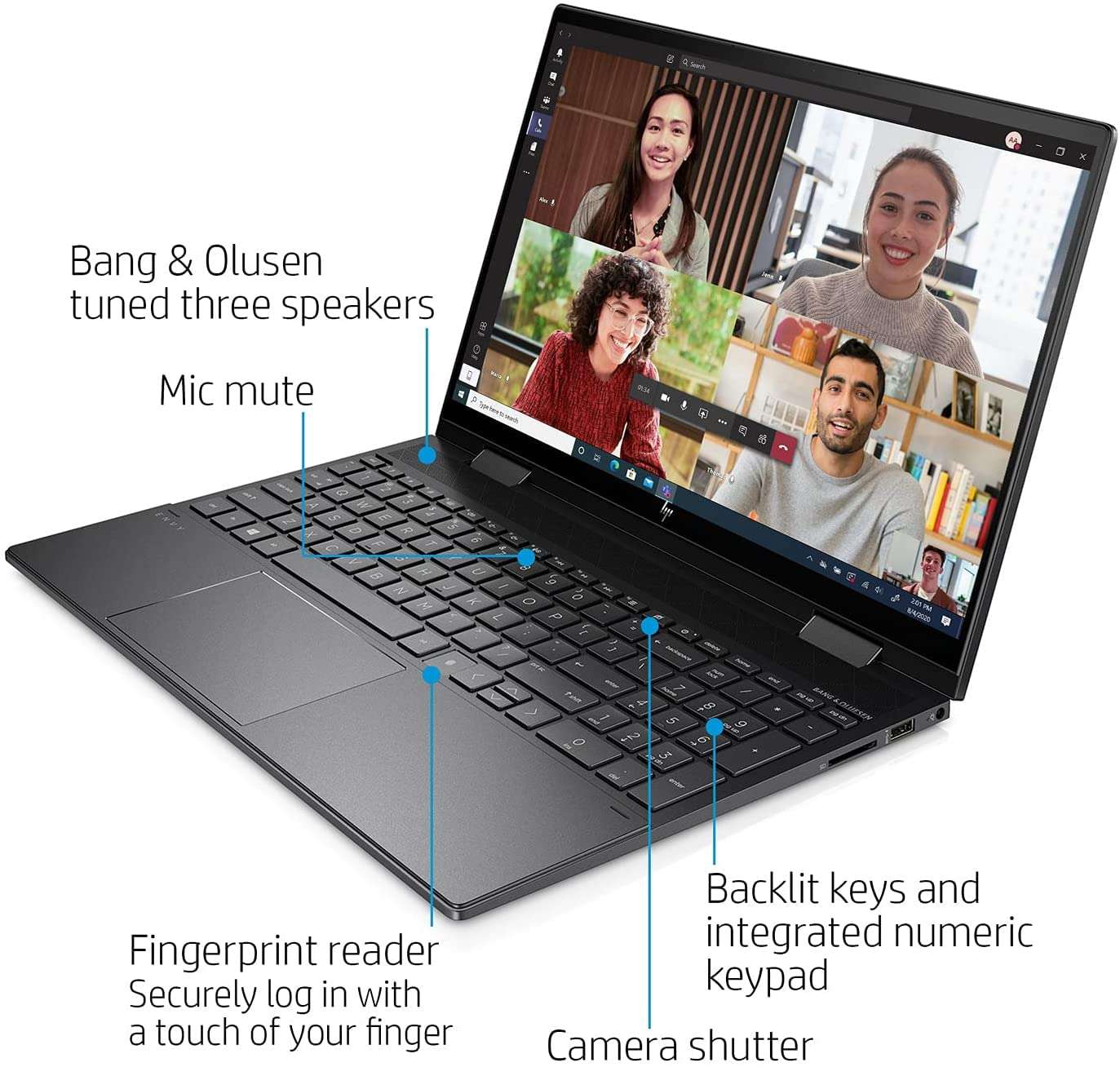 HP Envy x360 2-in-1 Laptop, 15.6” FHD IPS 100% sRGB 400nits Touch Display, 8-Cores Ryzen 7 5700U(> i5-1135G7), 14 hr Battery Life, Wi-Fi 6, Fingerprint, Webcam, Type-C (32GB RAM | 1TB PCIe SSD) 2