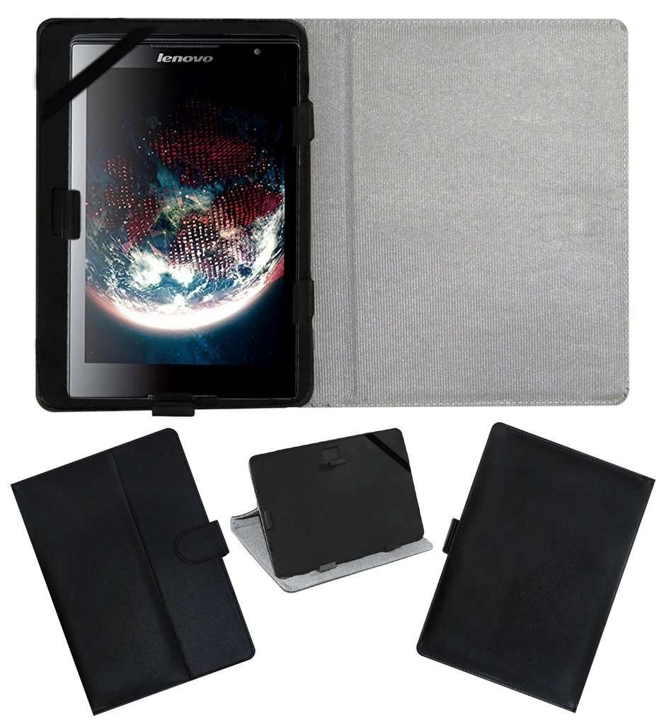 Acm Leather Flip Flap Case Compatible with Lenovo S8-50f Cover Stand Black 1