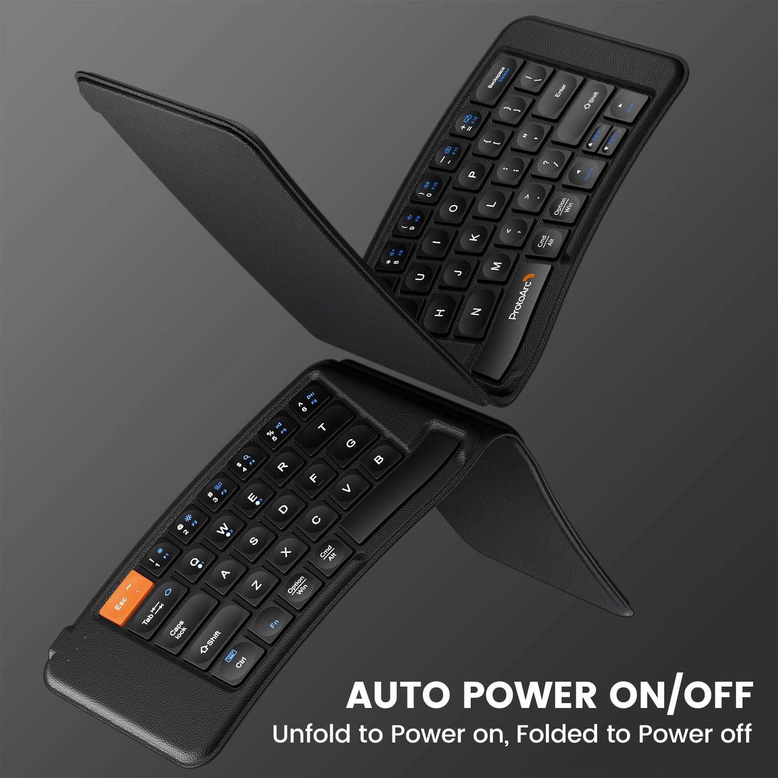 ProtoArc XK03 Ergonomic Foldable Keyboard and Rechargeable Ergonomic Vertical Mouse Gray 5