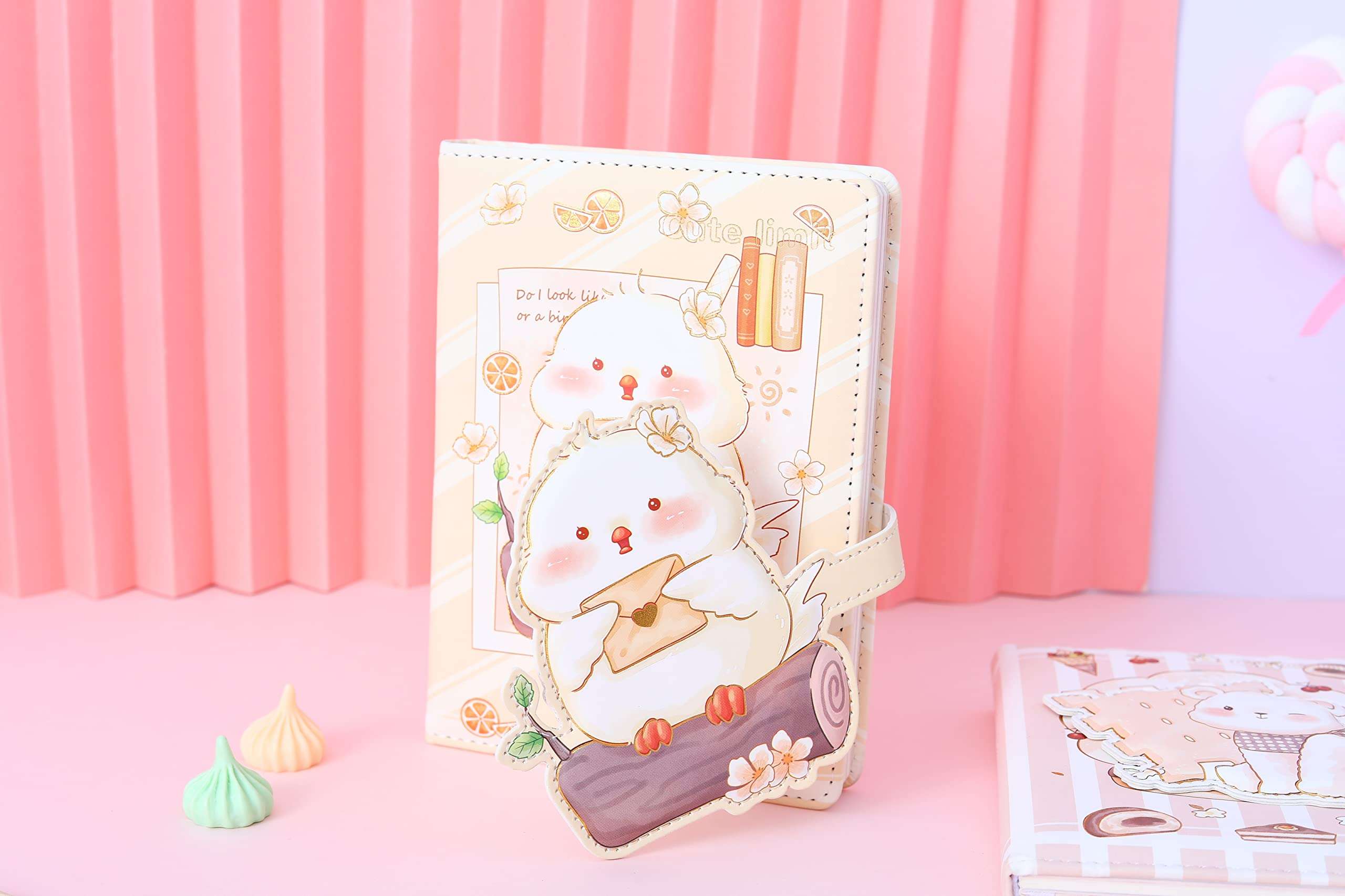 Cute Chick Journal Notebook, Chick Journal for Girls, Cute Journal for Girls, Kawaii Journal, Soft PU Leather Cover, 6.6 x 4.9 inch (16.8 x12.4 cm), A5 4