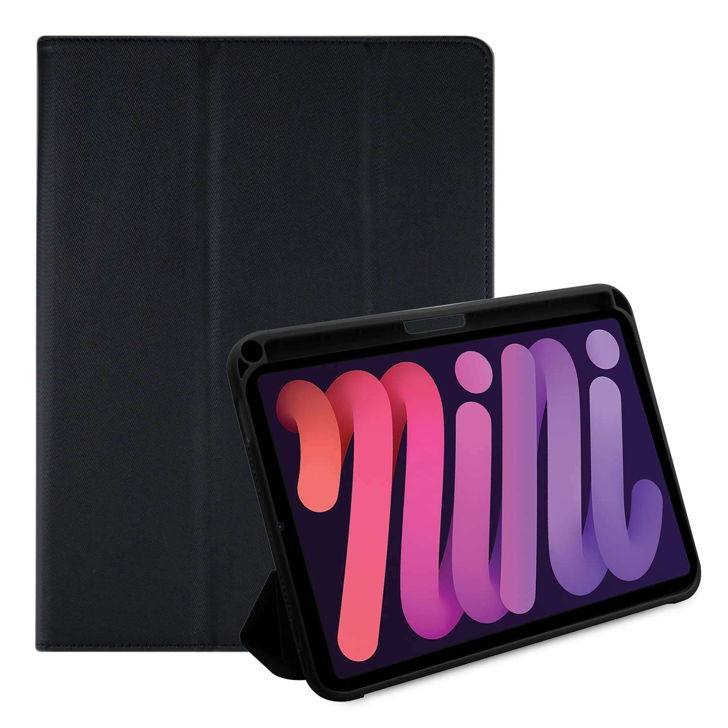 Neopack Delta Case/Flip Cover with Apple Pencil Holder for iPad Mini 6 (Black) 1