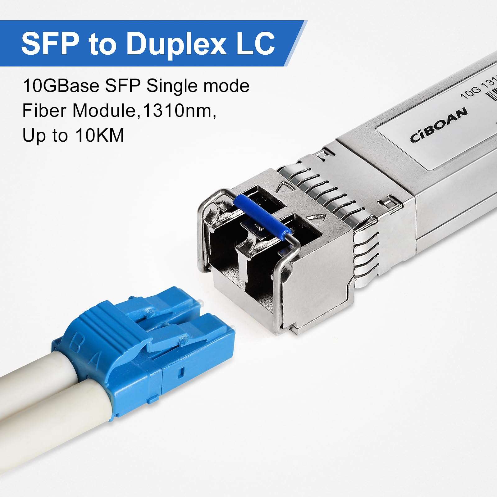 10G SFP+LC Transceiver, 10G 1310nm SMF SingleMode SFP Fiber Optic Module,Up to 10km, for Cisco SFP-10G-LR, Meraki MA-SFP-10GB-LR, Ubiquiti UniFi UF-SM-10G, Mikrotik, and More (1 Pack) (10G 1310nm) 3