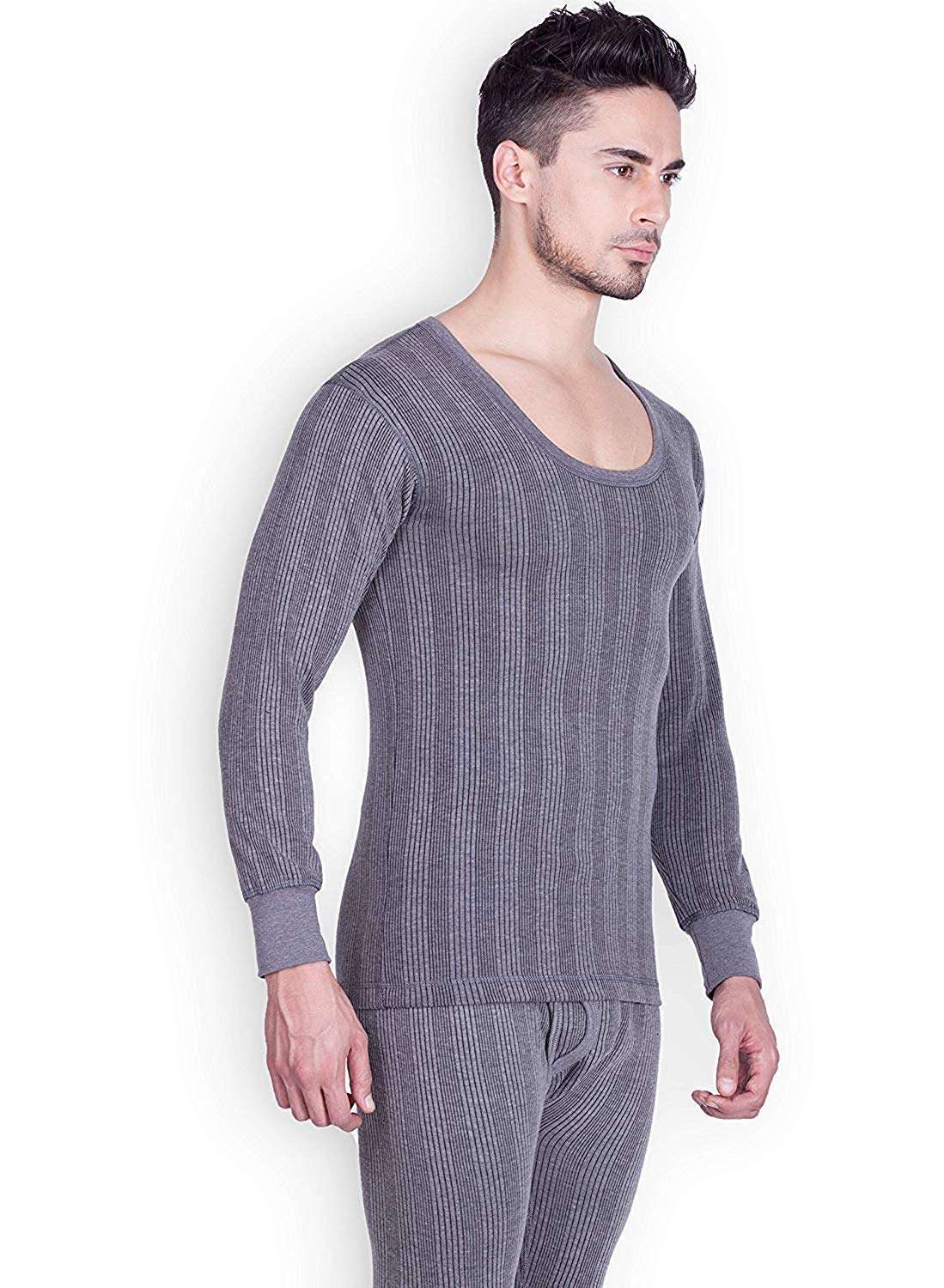 Lux Cozi Inferno Men's Cotton Thermal Set (Grey, 95) 2